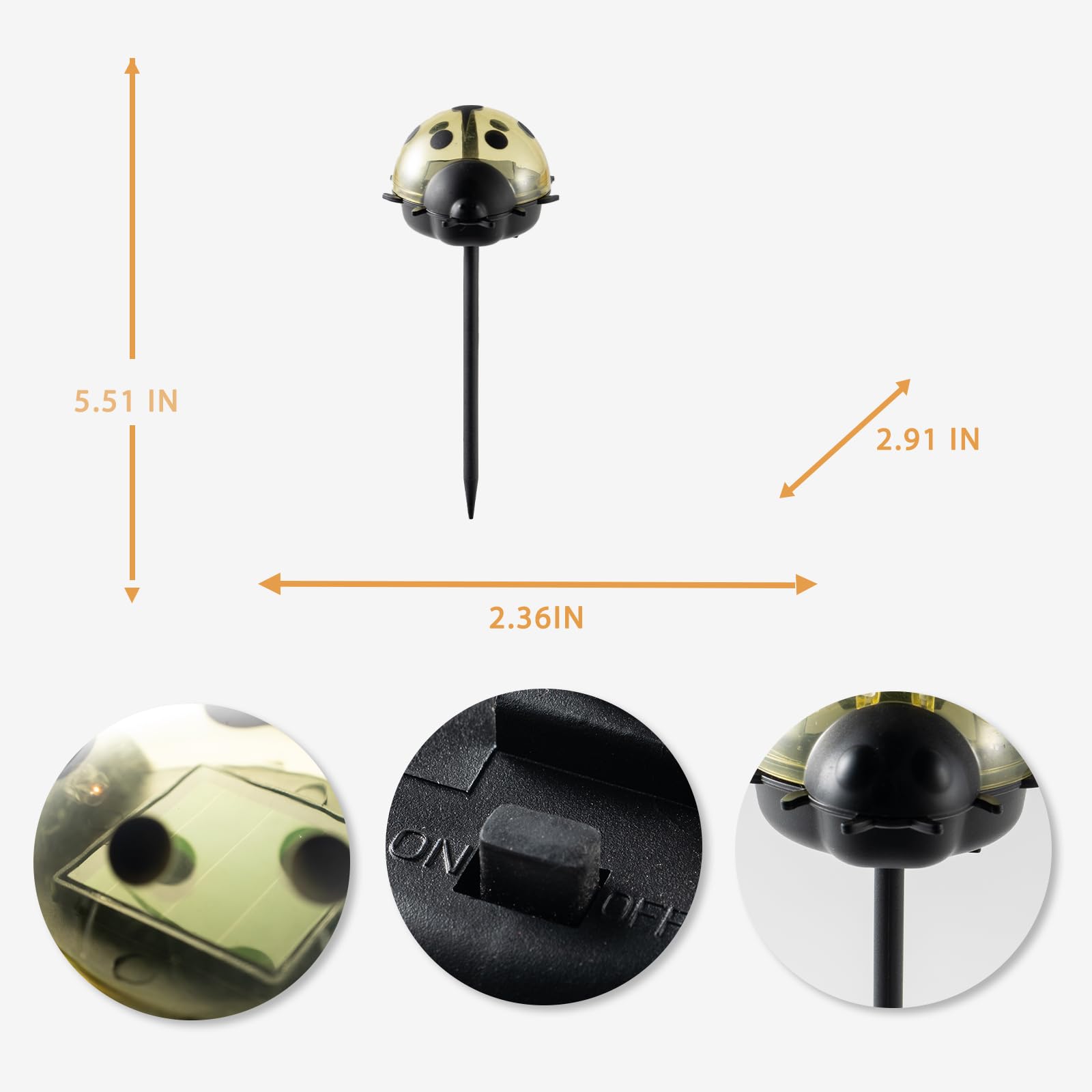 Rezpuao Solar Lights For Outside 3 Pack Solar Garden Lights Ladybird Stakes Outdoor Solar Lights For Yard Patio Decor
