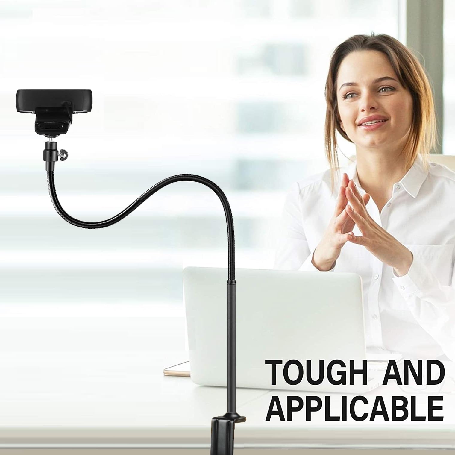Acetaken Facecam Pro Webcam Stand, 24-Inch Clamp Mount Holder With Headphone Hook Compatible With Elgato Facecam, Facecam Pro Webcams - 1/4''-20 Interface (Max Load 0.5Kg/1.1 Lbs), Black