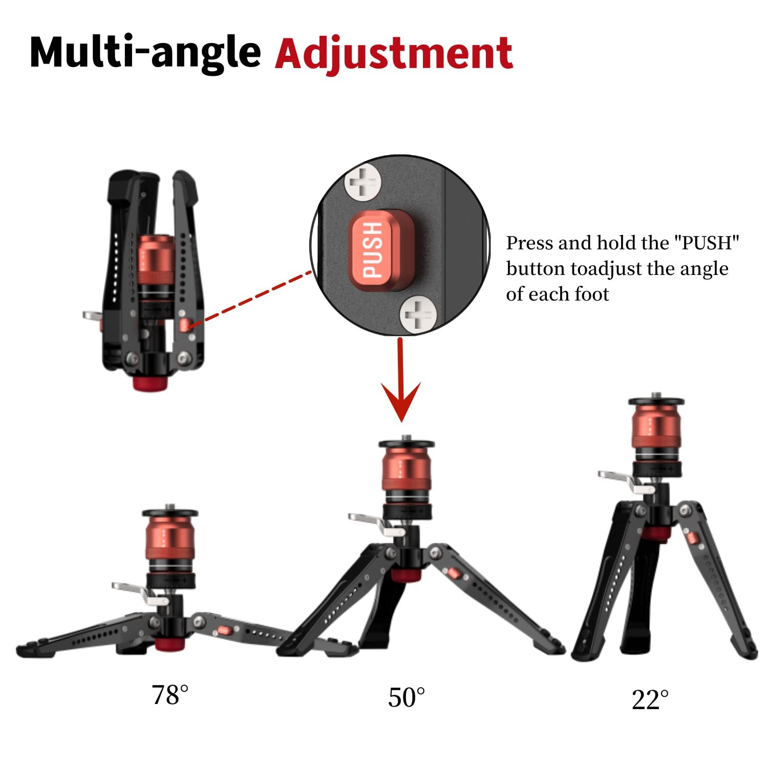 Ifootage Cobra 3 Base-P,Portable Tabletop Mini Tripod Mount With Pedal Locking Control,Quick Release Platform,Max Load 17.6 Lbs