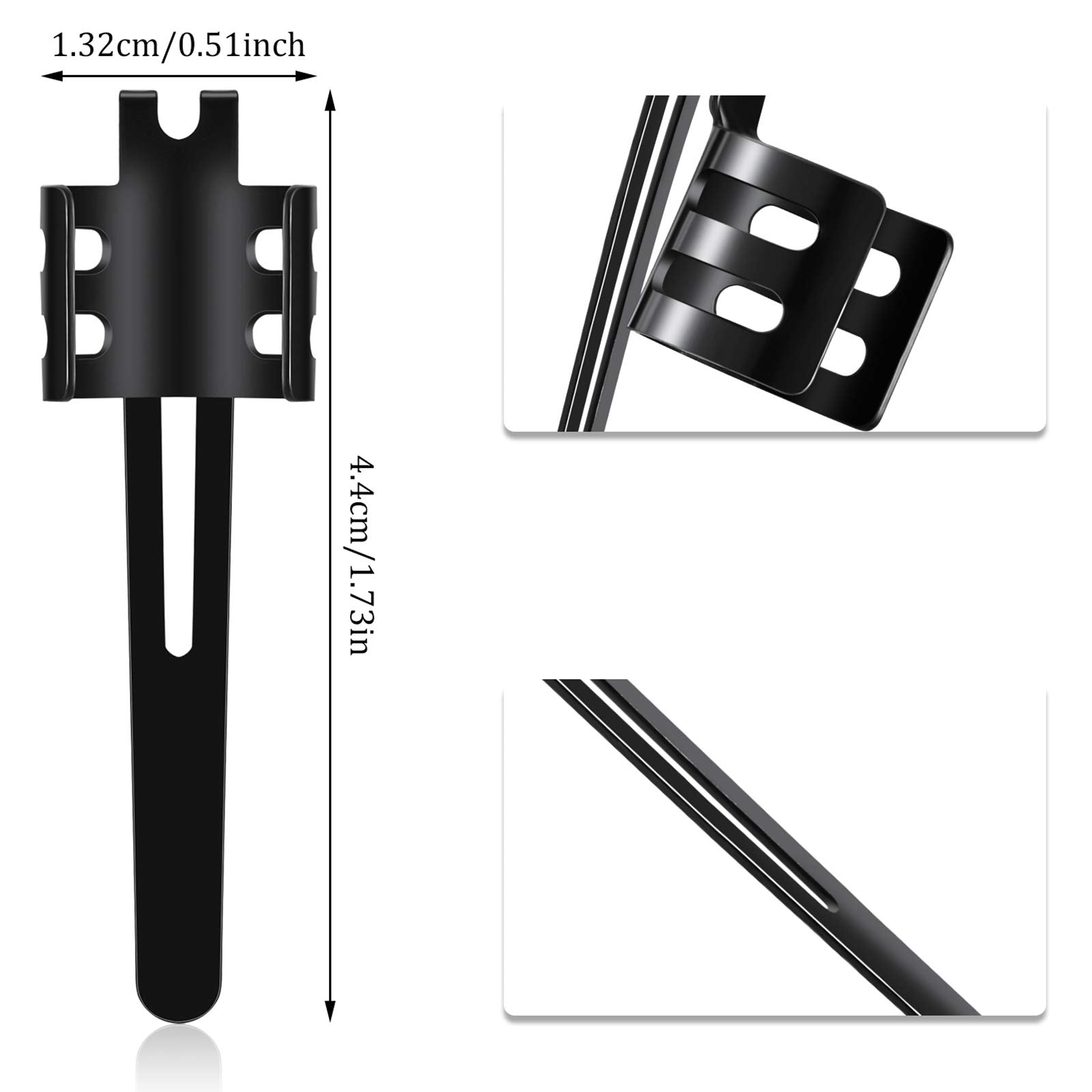 Outus Flashlight Pocket Black Clip Removable Accessory Penlight Replacement Parts For Flashlights Keychain Lights (40)