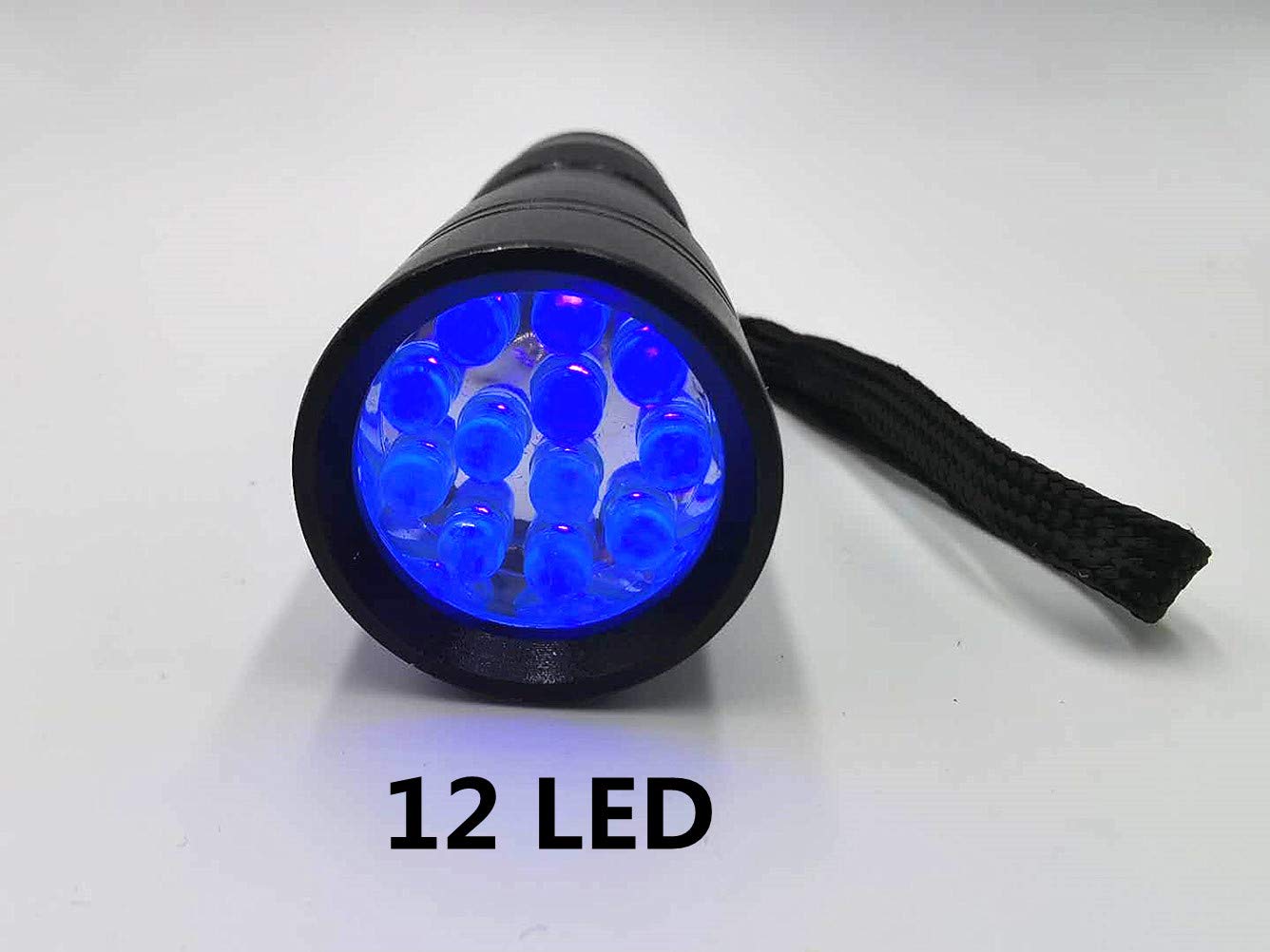Wollcocer Black Light Uv Flashlight 12 Led 395Nm For Ultraviolet Blue Light Torch For Scorpions Dog Cat Pet Urine Detector Fluorescent Minerals