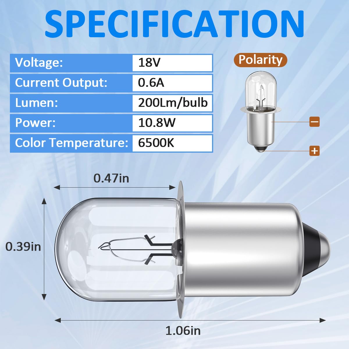 Fugedox Xpr18 18V 0.6A Xenon Flashlight Bulb Fit For Dewalt Dw9083 Dw908 Dw919 Dc509 Flashlights, Ridgid 18 Volt Cordless Flashlights And P703 / P704 Cordless Lithium Worklights - 4 Pack