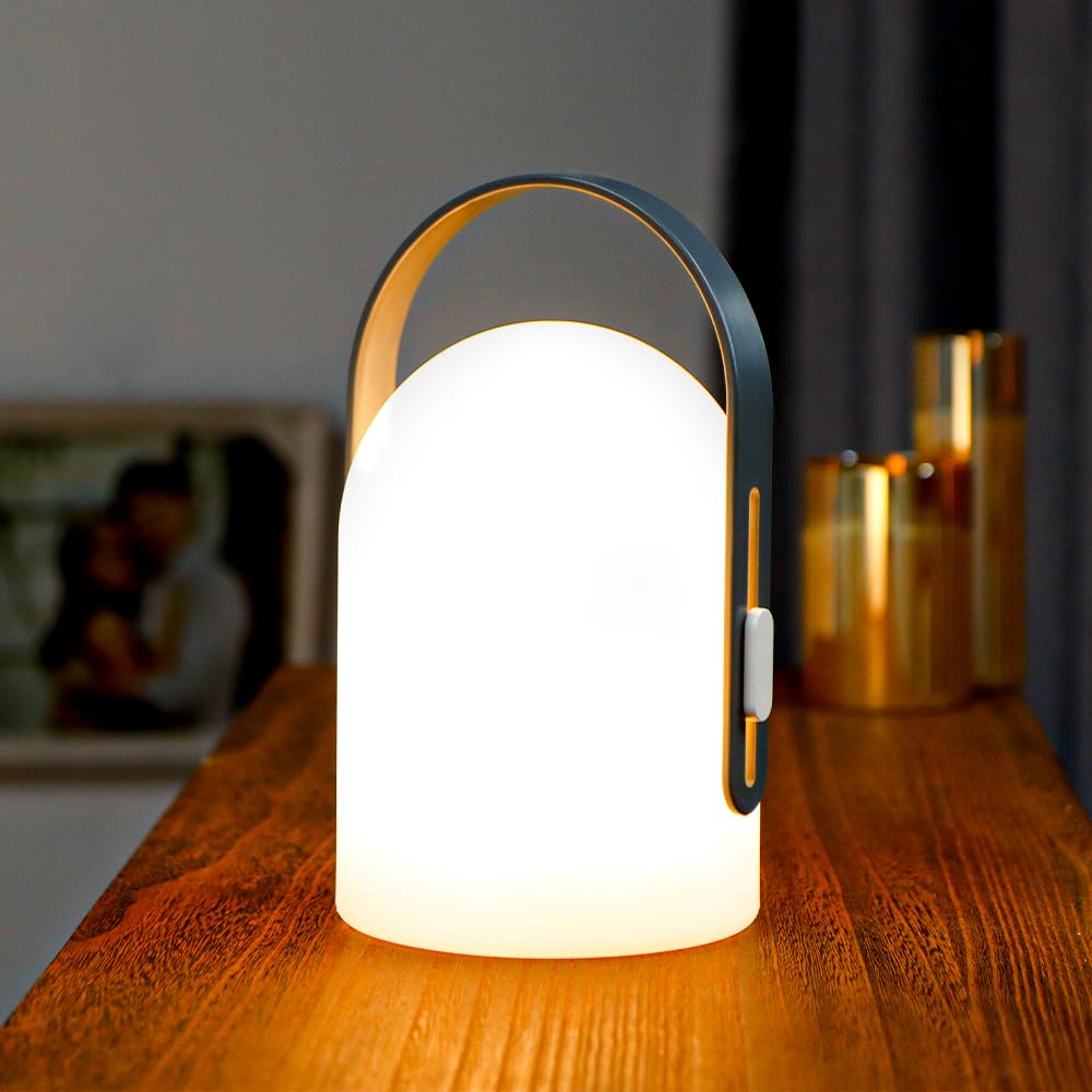Trirocks Rechargeable Lantern Table Lamp Portable Powerful 4000Mah Led Battery Operated Table Lamps 3-Mode Lighting Outdoor Night Lamp Lantern For Christmas Home Bedroom Camping Outdoor Indoor
