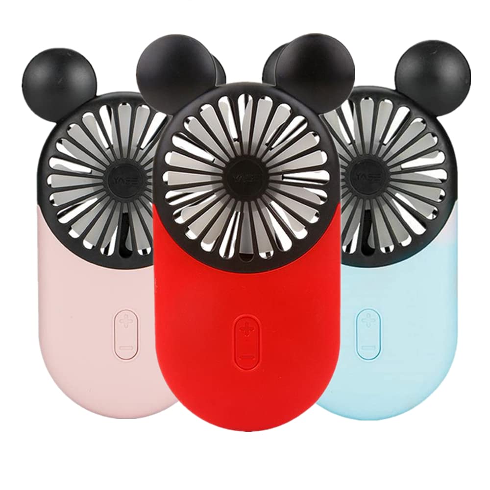 Cute Personal Mini Fan, Handheld & Portable Usb Rechargeable Beautiful Led Light, 3 Adjustable Speed - Koospark