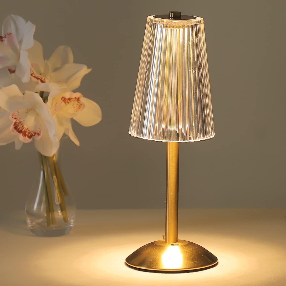 Heqet Cordless Table Lamp, 12'' Tall Portable Rechargeable Battery Operated Lamp For Table/Dining Room/Desk/Home, Dimmable Touch Control Table Lamps