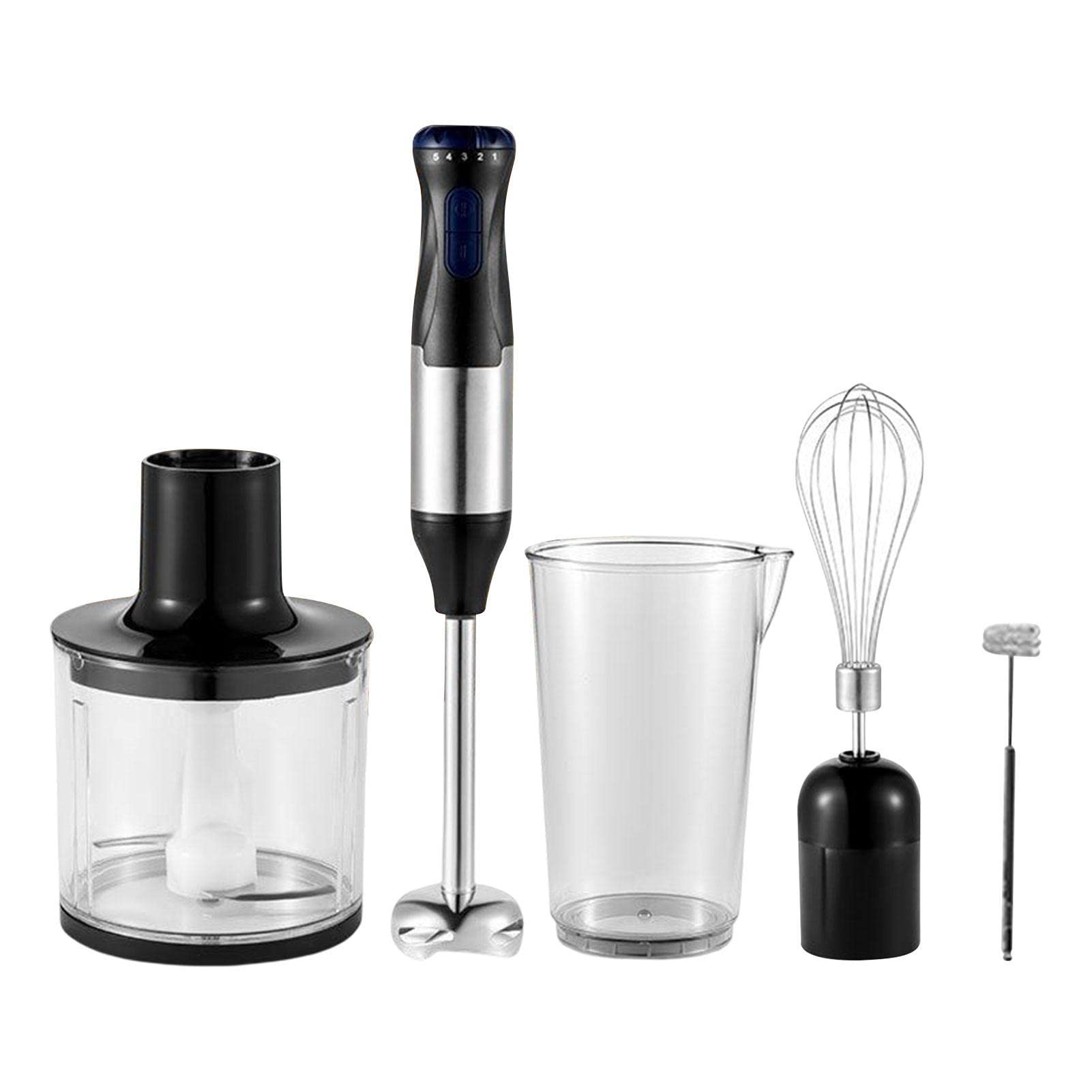 Uniqus Hand Blenders Immersion 5-In-1 Manual Frother 1000W Electric Coffee Handheld Blender With 5 Speed Stick Blender, Whisk, Food Processor Mixing Chopping Tool