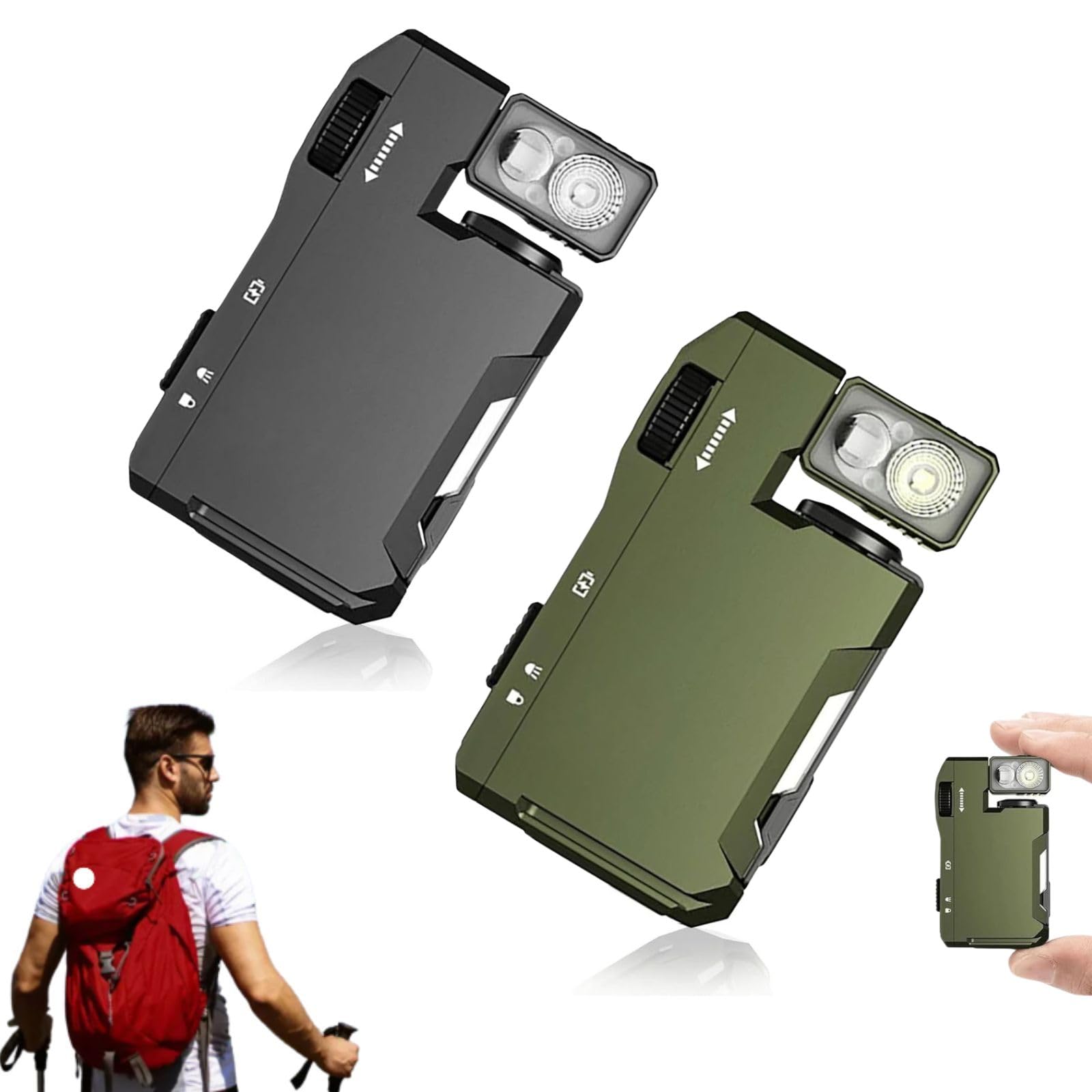 Fialame G5 Edc Flashlight Rechargeable,3 Modes 400 Lumens Edc Flashlight With Rgb,180°Rotation,Dual Light,Ip68 Waterproof,Protable Metal Magnetic Mini Keychain Flashlight For Outdoor Emergency (2Pcs(Mix))
