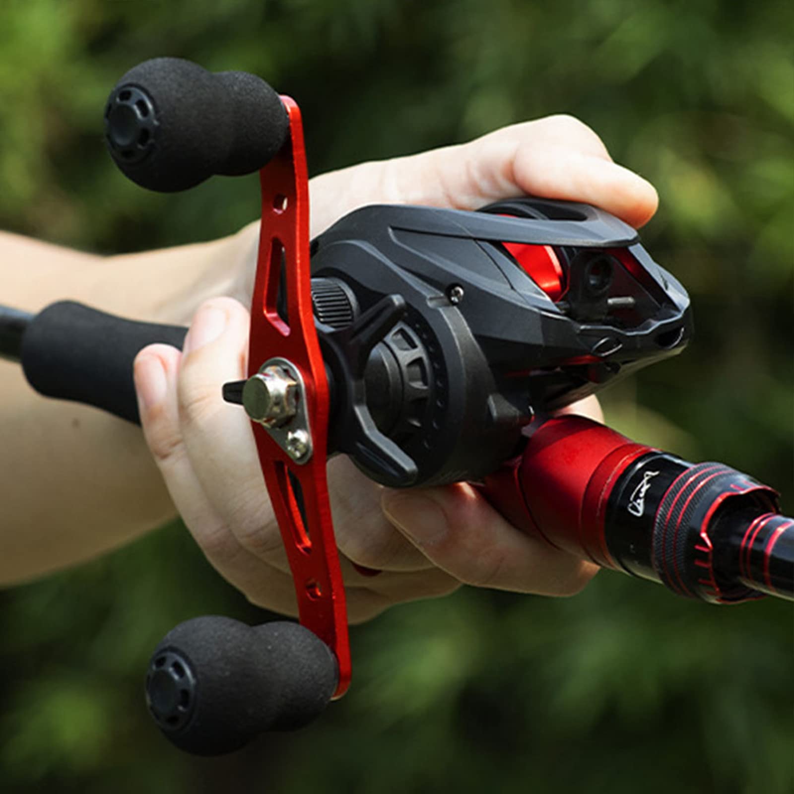 Adoolla Lure Low-Profile Reel, 6.3:1 Gear Ratio Ultra Smooth Baitcaster Fishing Reel, Long Casting Metal Fishing Baitcasting Reel Ac2000 Blue (Right Hand)