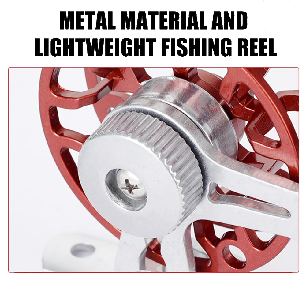 Fangblue Winter Fishing Reel All Metal 1.76Oz(50G) Lightweight 2.1Inch(53Mm)  Base Right Hand Mini Fly Wheel For Trout Pike Ice Fishing Tackle