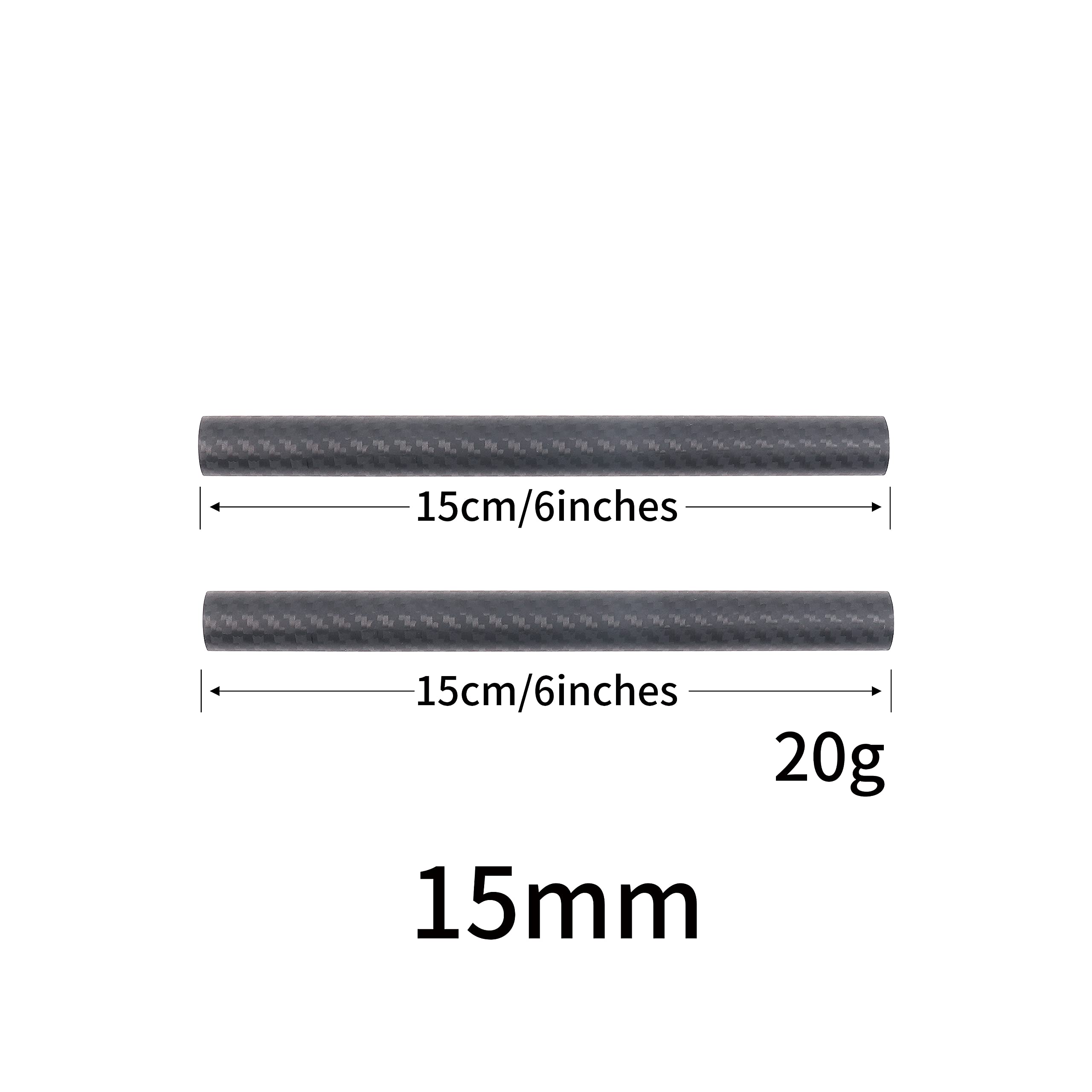 Foto4Easy 16 Inch 15Mm Carbon Fiber Rod For 15Mm Rail Rod Support System Matte Box Follow Focus - Pack Of 2