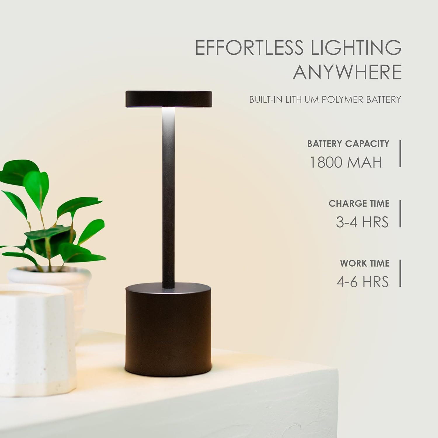 Dysmio Golden Wireless Led Table Lamps With Touch Dimming - Stylish Pack Of 2 For Home And Restaurant