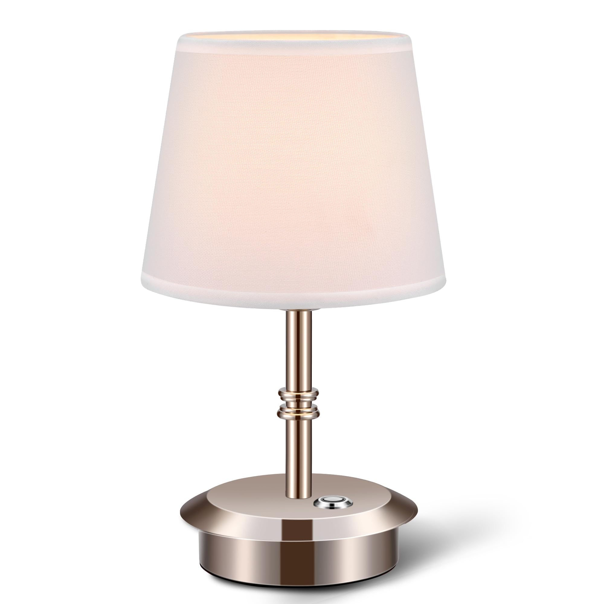 Anxingtools Mini – Cordless Led Table Lamp With Dimmer, Built-In Rechargeable Battery, 3-Level Brightness, Patio Table Lamp, Bedside Night Lamp, Ambient Light For Restaurant (Brushed Nickel)