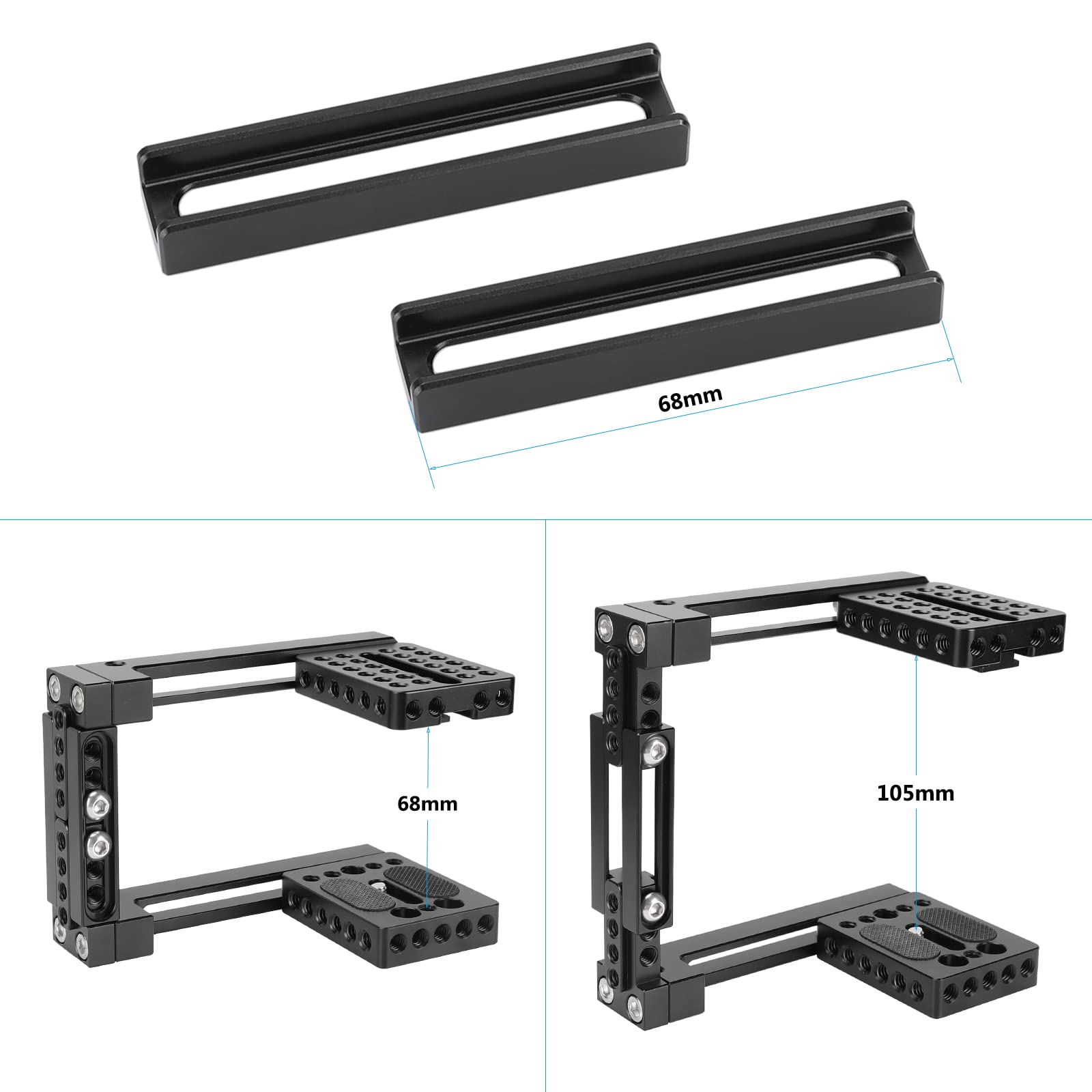 Camvate Universal Adjustable Camera Cage Fit For Right Handle And Left Handle Camera(Only Come With Left Handle Grip) - 1726