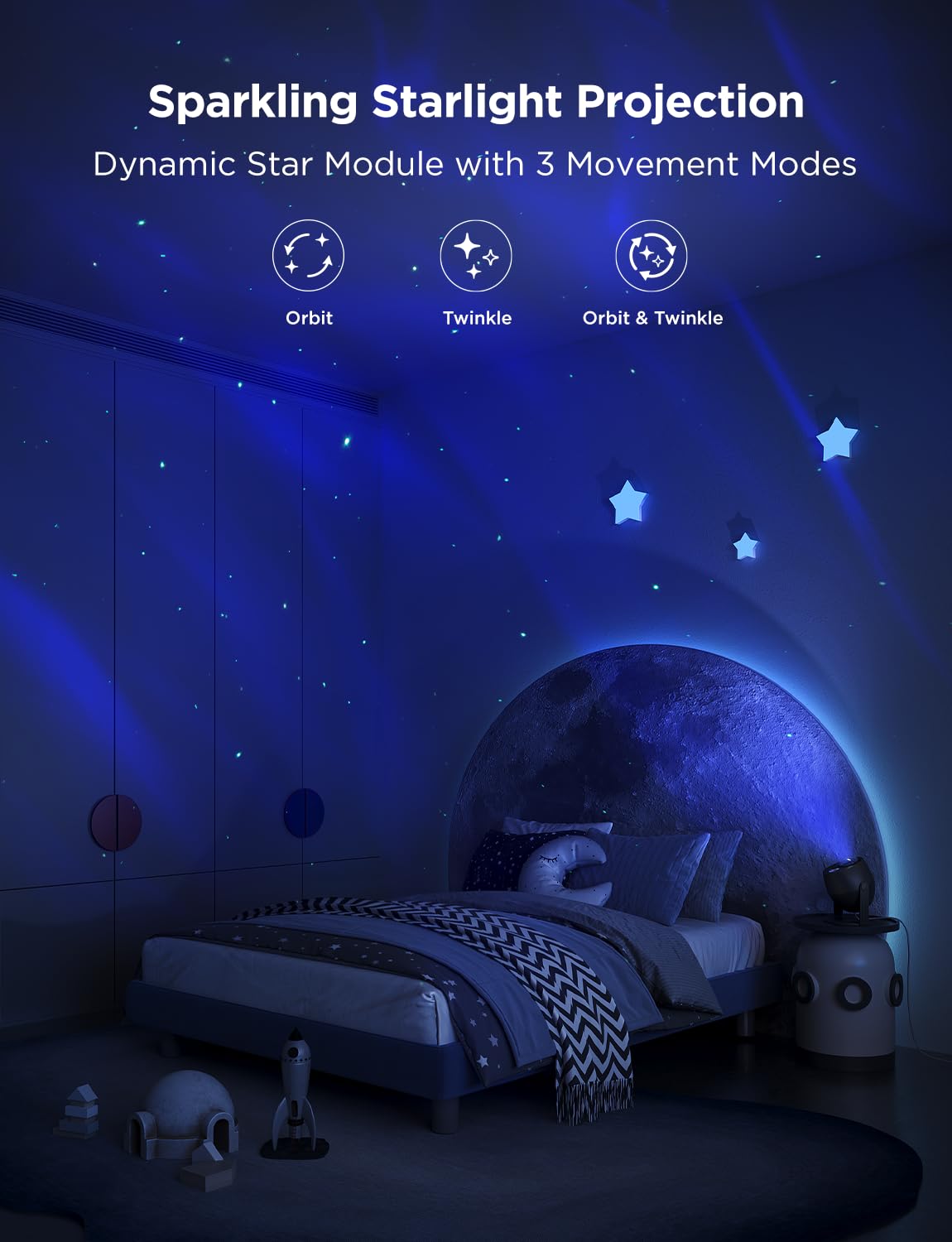 Govee Star Light Projector With 3 Aurora Flowing Effects, Star Projector Works With Matter, Alexa And Google Assistant, 16 Million Colors, 52 Scene Modes, Night Light Projector, Without Plug