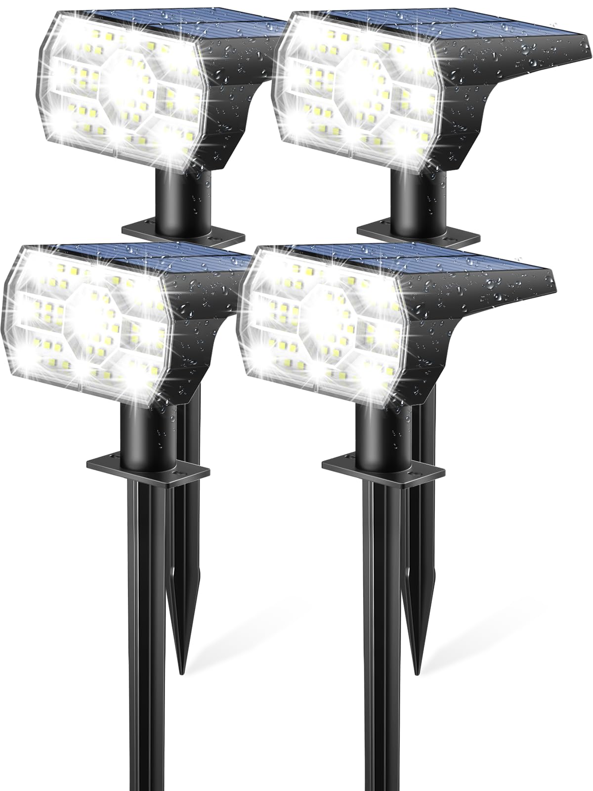 Kaxiida Solar Lights Outdoor Waterproof Ip68, 3 Lighting Models Solar Powered Spot Lights Outdoor, 56Led Light Dusk To Dawn For Yard Patio Garden Pathway Landscape Lighting