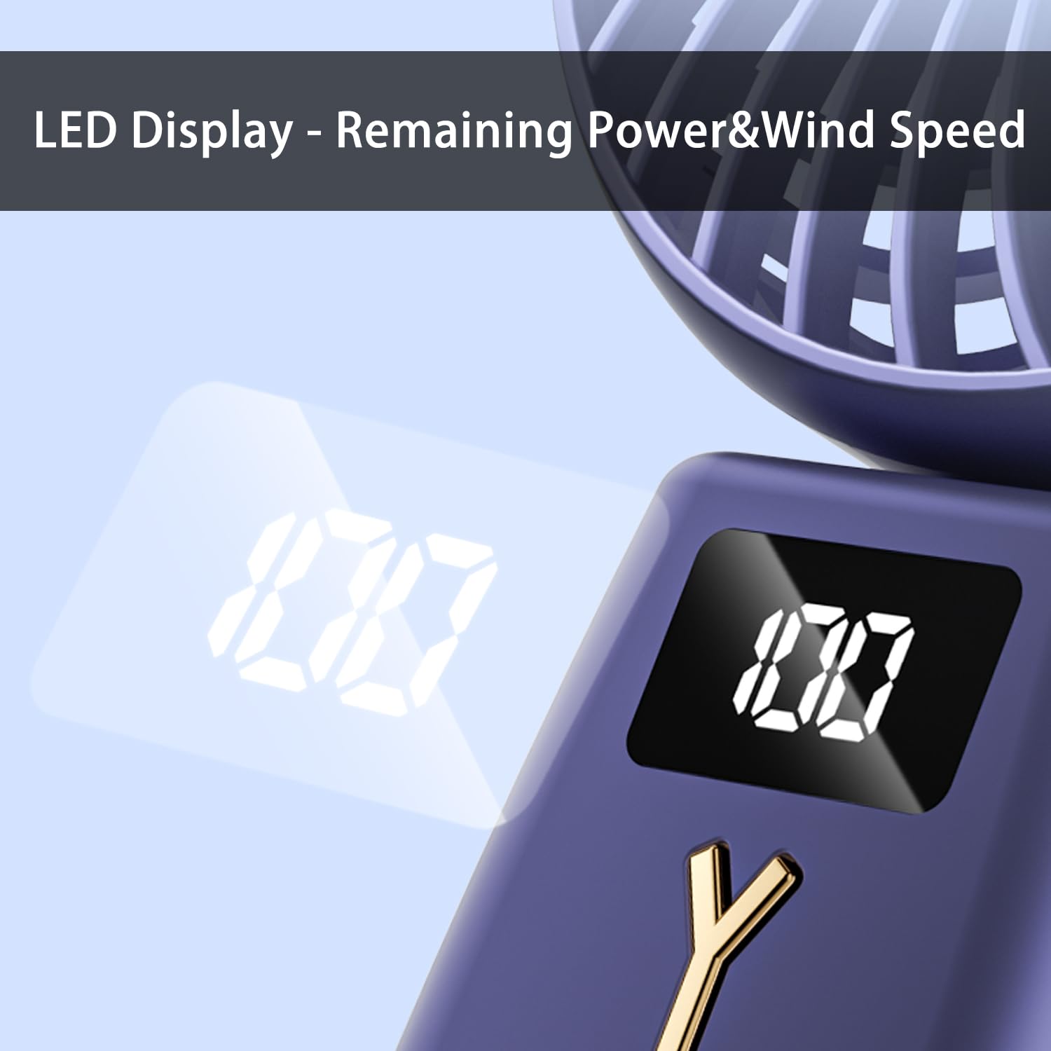 Portable Handheld Fan, Rechargeable Mini Personal Small Pocket Fan With Base, Battery Operated