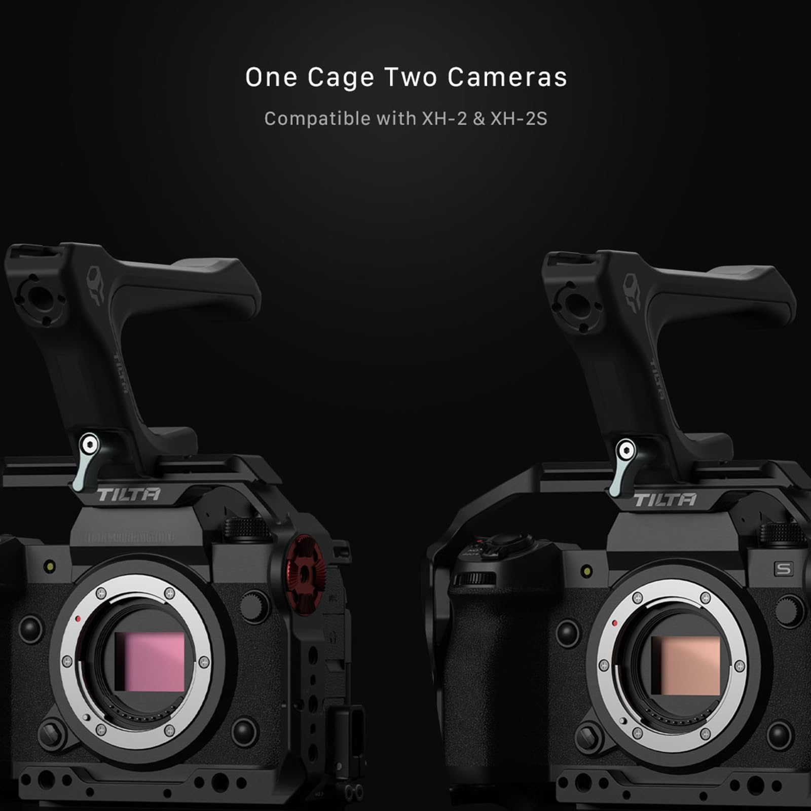 Tilta Full Camera Cage Compatible With Fujifilm X-H2S / X-H2, Custom Designed, Mount Accessories Via Nato Rail, Rosette, Cold Shoe, And 1/4"-20 Threads, Ronin Ready (Full Camera Cage)