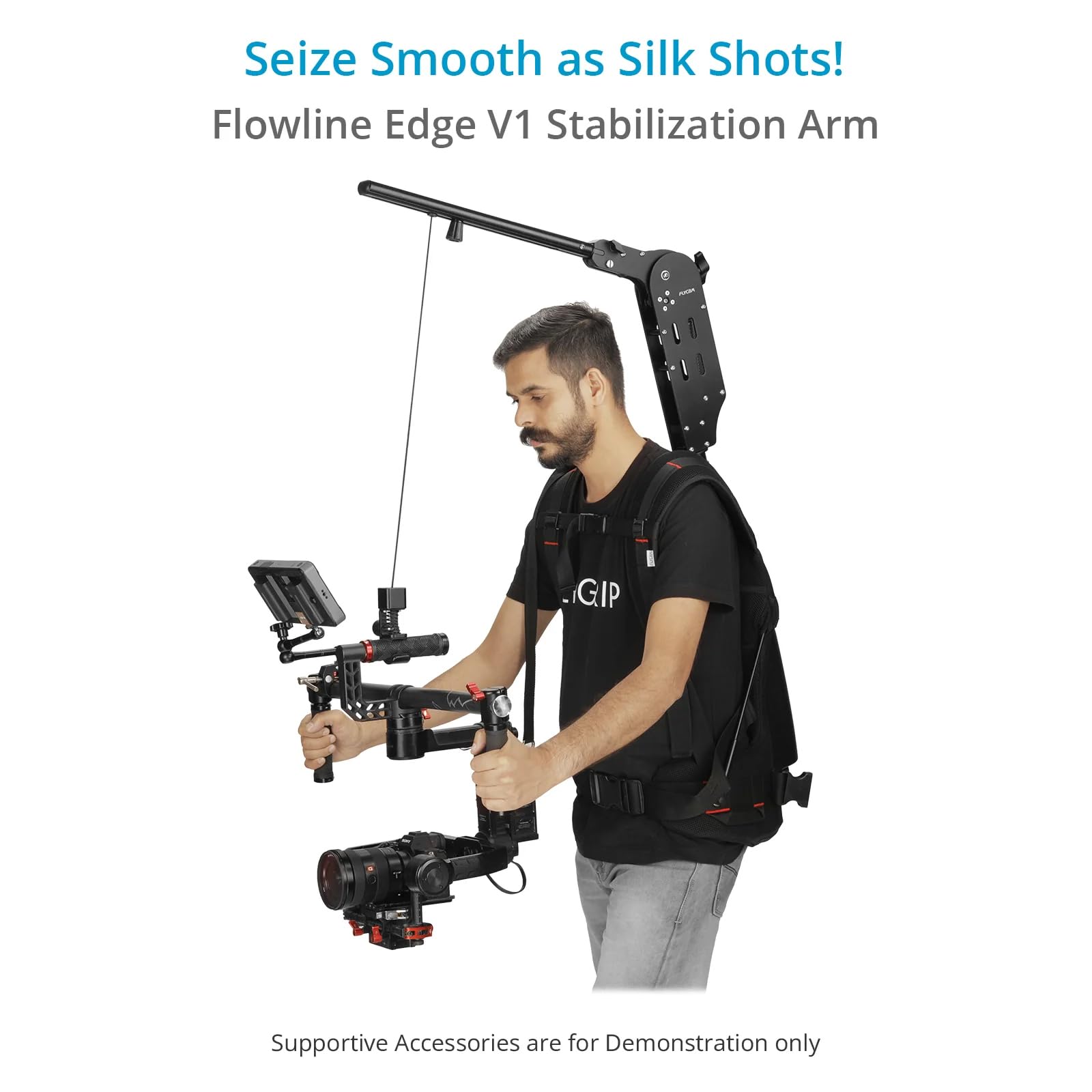 Flycam Flowline Edge V1 Stabilization Arm For Flowline Rigs & Cameras Gimbals. Payload Up To 3-12Kg/6Lb-26Lb. Arm Rotation: 180°. (Flcm-Edge-V1)
