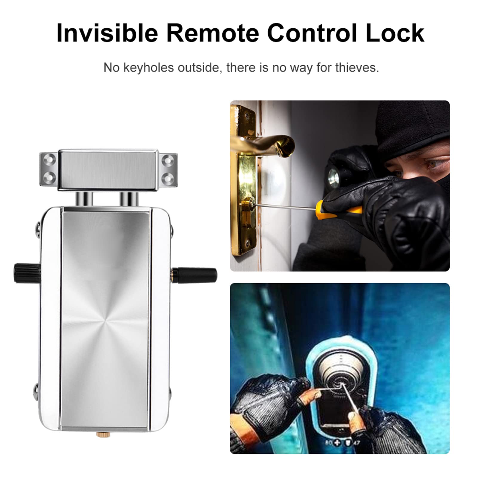 Geevorks Smart Lock,Remote Control Keyless Entry Electronic Lock With 4 Remote Control,Smart Anti-Theft Deadbolt Access Control System For Home Hotel Apartment