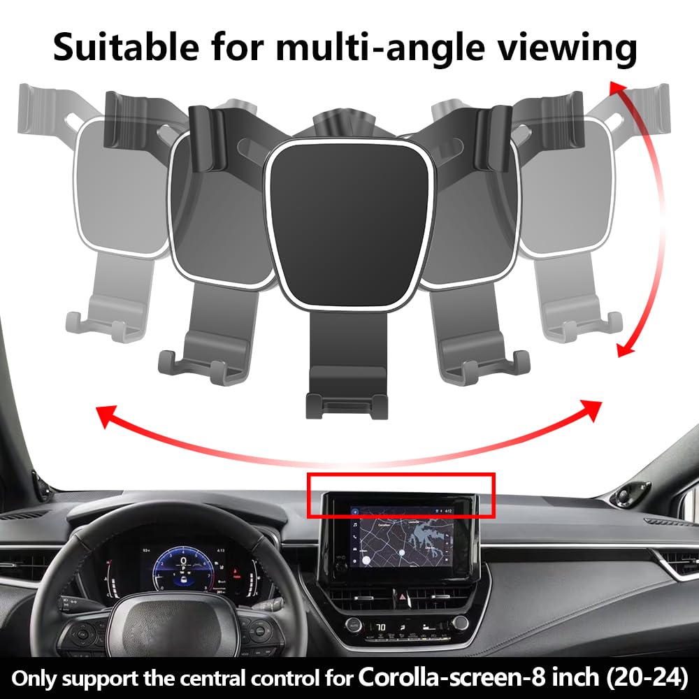 Lunqin Car Phone Holder For Toyota Corolla 2020-，Toyota Corolla Cross - Hybrid 8 Inch Screen Auto Accessories Navigation Bracket Interior Decoration Screen Mobile Cell Phone Mount Case