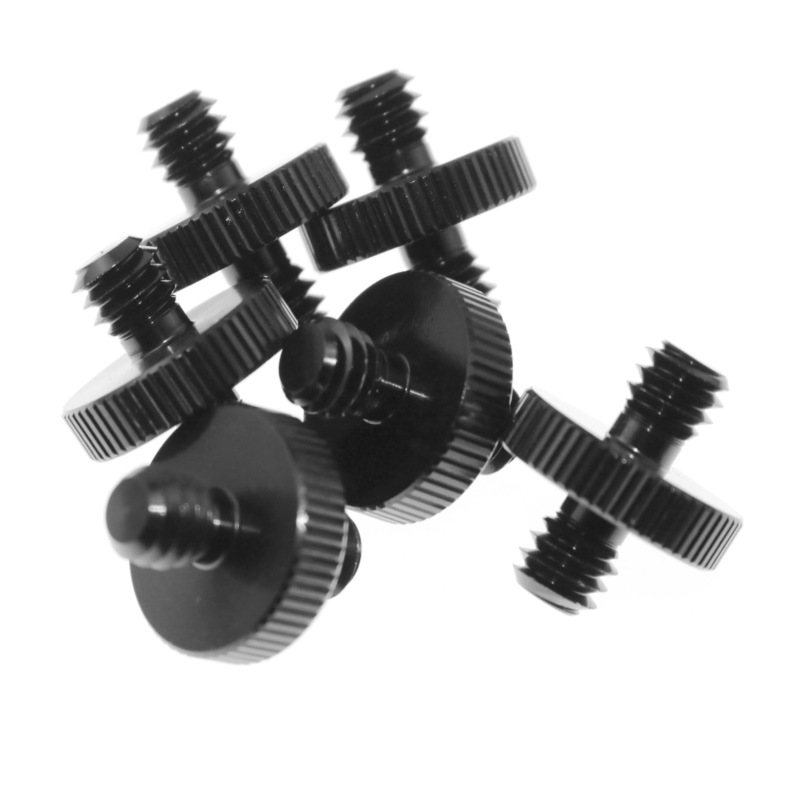 Lind Kitchen 6Pcs Black 1/4'' Male To 1/4'' Male Threaded Tripod Screw Adapter Double Head Stud Standard Mounting Thread Converter For Light Stand Shoulder Rig Tripod Camera Cage Mount