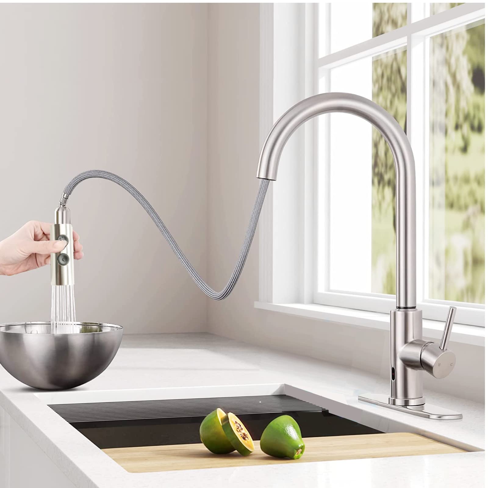 Simsin Kitchen Sink Faucet Sprayer Head, 2 Functions Sprayer Attachment For Faucet,Pull Down Faucet Head Replacement Part, G 1/2 Pull Out Spray Head For Kitchen Faucet Tap Sprayer Spout