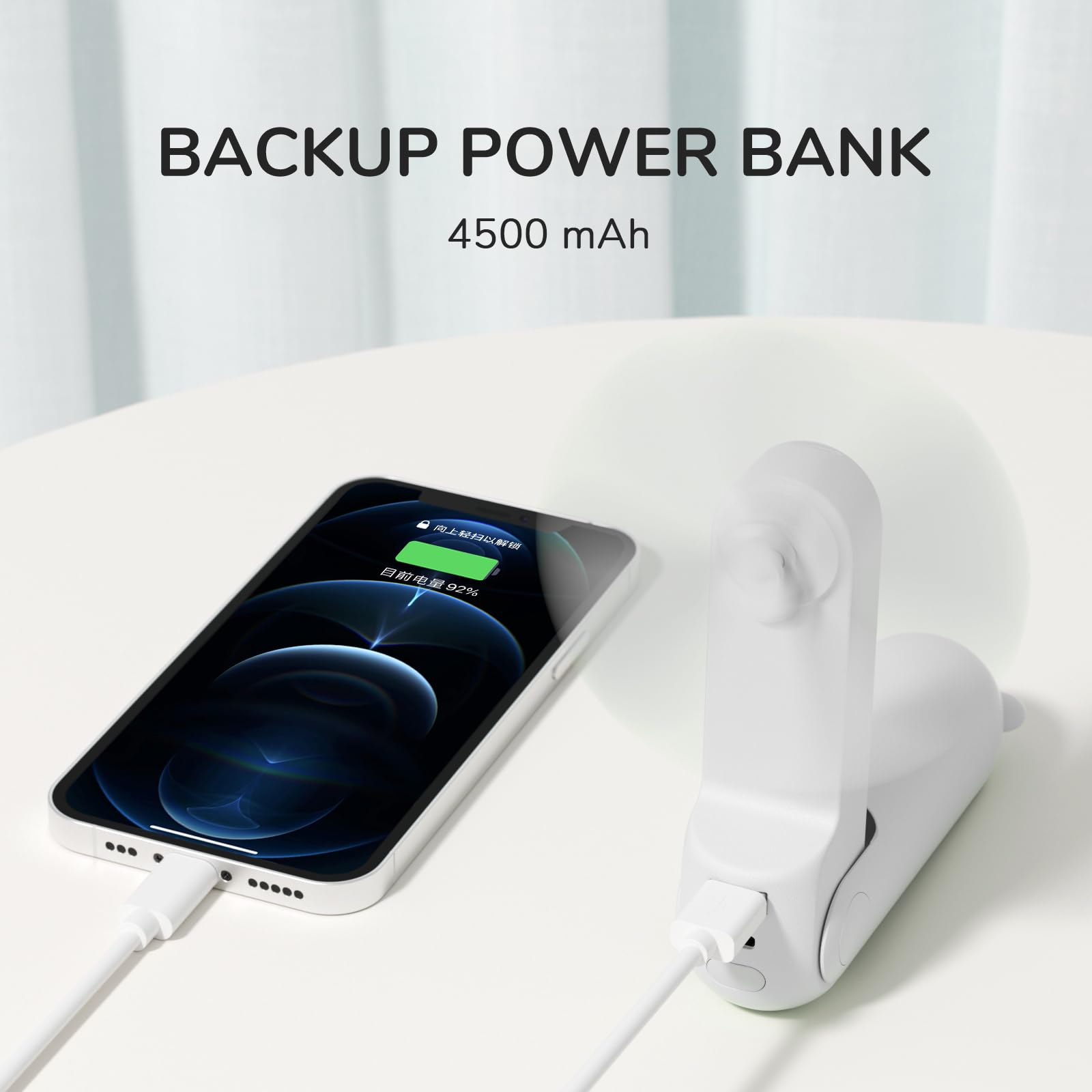 Jisulife Handheld Fan With 4500 Mah Powerbank Max 37 Hours Runtime, Pocket Portable Battery Operated