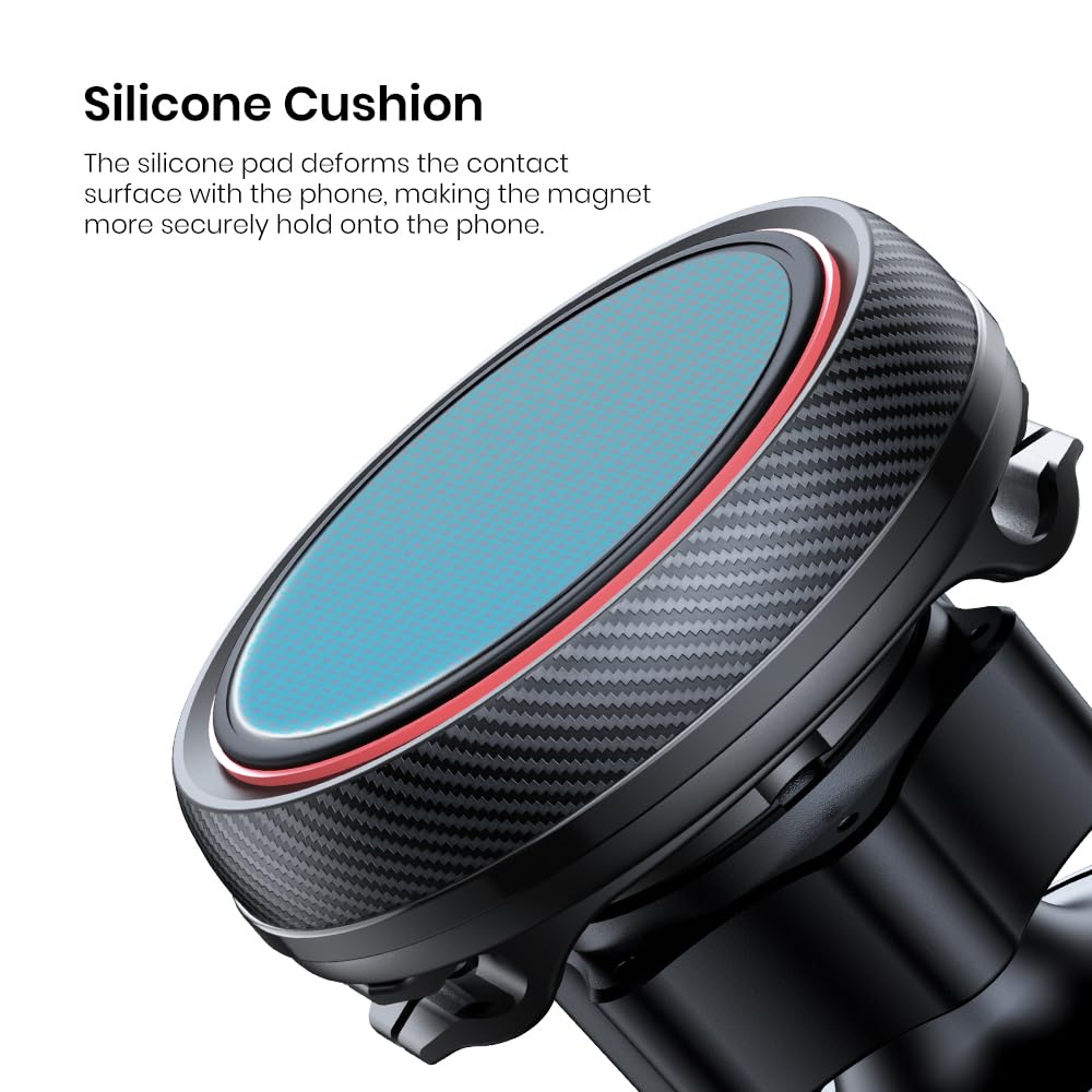 Topk Car Phone Holder Mount, Magnetic Phone Holder For Car Windshield And Dashboard, Adjustable Long Arm With Strongest Magnet For All Cellphones