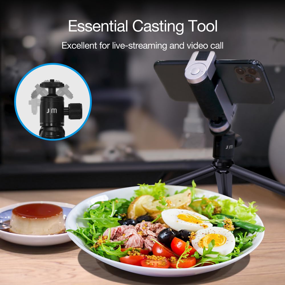 Just Mobile Shuttergrip Mini Tripod Premium Aluminum Alloy Ball Head Mount Standard 1/4" Screw Desktop Tabletop Stand Tripod Fits All Cameras Black