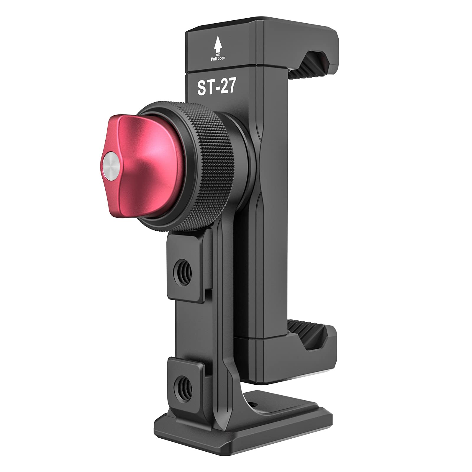 Pictron Metal Phone Tripod Mount 3 Cold Shoes & Arca Port, 360° Smartphone Tripod Adapter For Iphone Samsung Cell Phone Stand Holder For Desktop Tripod Video Live Streaming Vlogging Rig