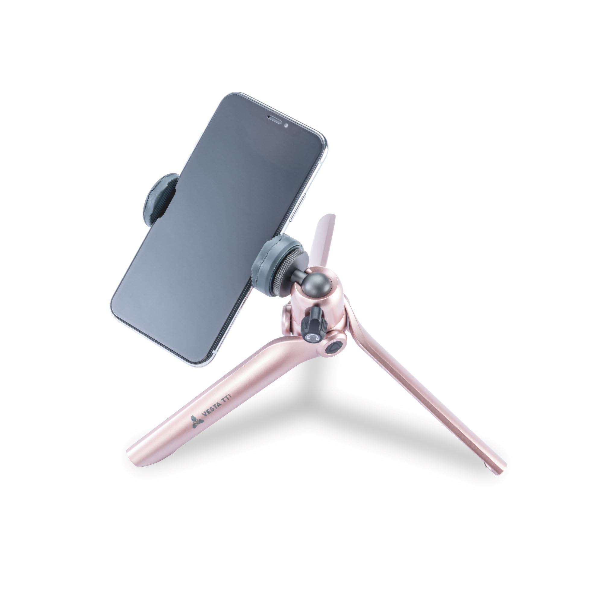 Vanguard Vesta Tt Aluminum Tabletop Tripod With Smart Phone Holder - Rose (Vesta Tt1 Rose)