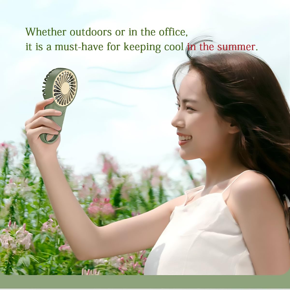 Personal Fans Mini Handheld Fan,Portable Hand Fan With Usb Rechargeable,3 Speeds Adjustable,2 In 1