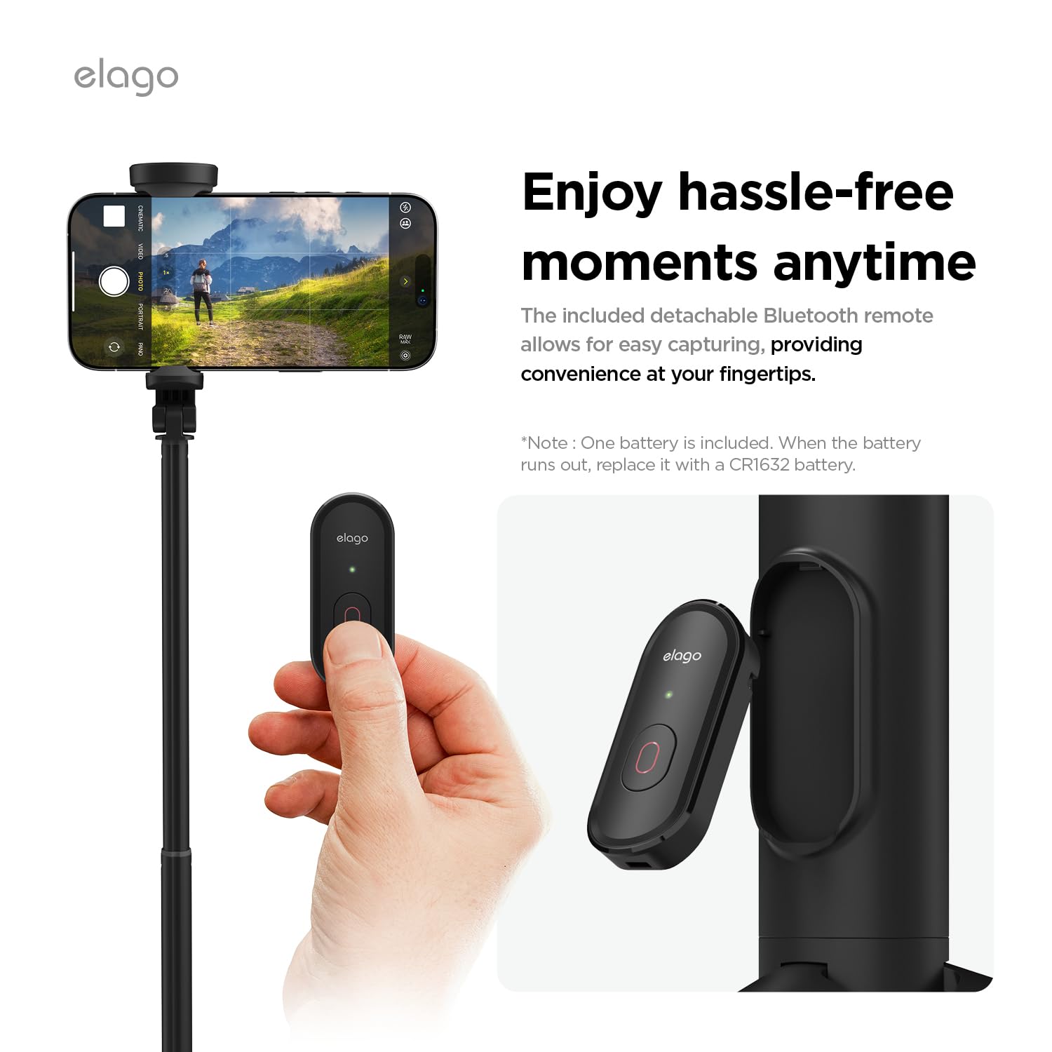 Elago 60" Phone Tripod & Selfie Stick Pro Compatible With Iphone And Galaxy, Remote Controller Included, Portable, Lightweight, Extendable [Pouch, Bluetooth Remote] [Black]
