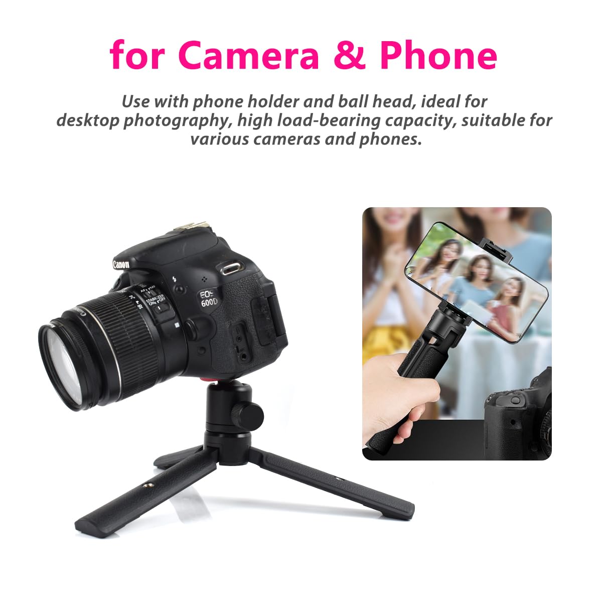 Akeipho Mini Tabletop Tripod For Gimbal/Dslrs, Desktop Tripod Stand Handle Grip For Dji Ronin S/Sc, Zhiyun Weebill S/Smooth, Osmo Mobile With Extended 1/4" Screw Holes
