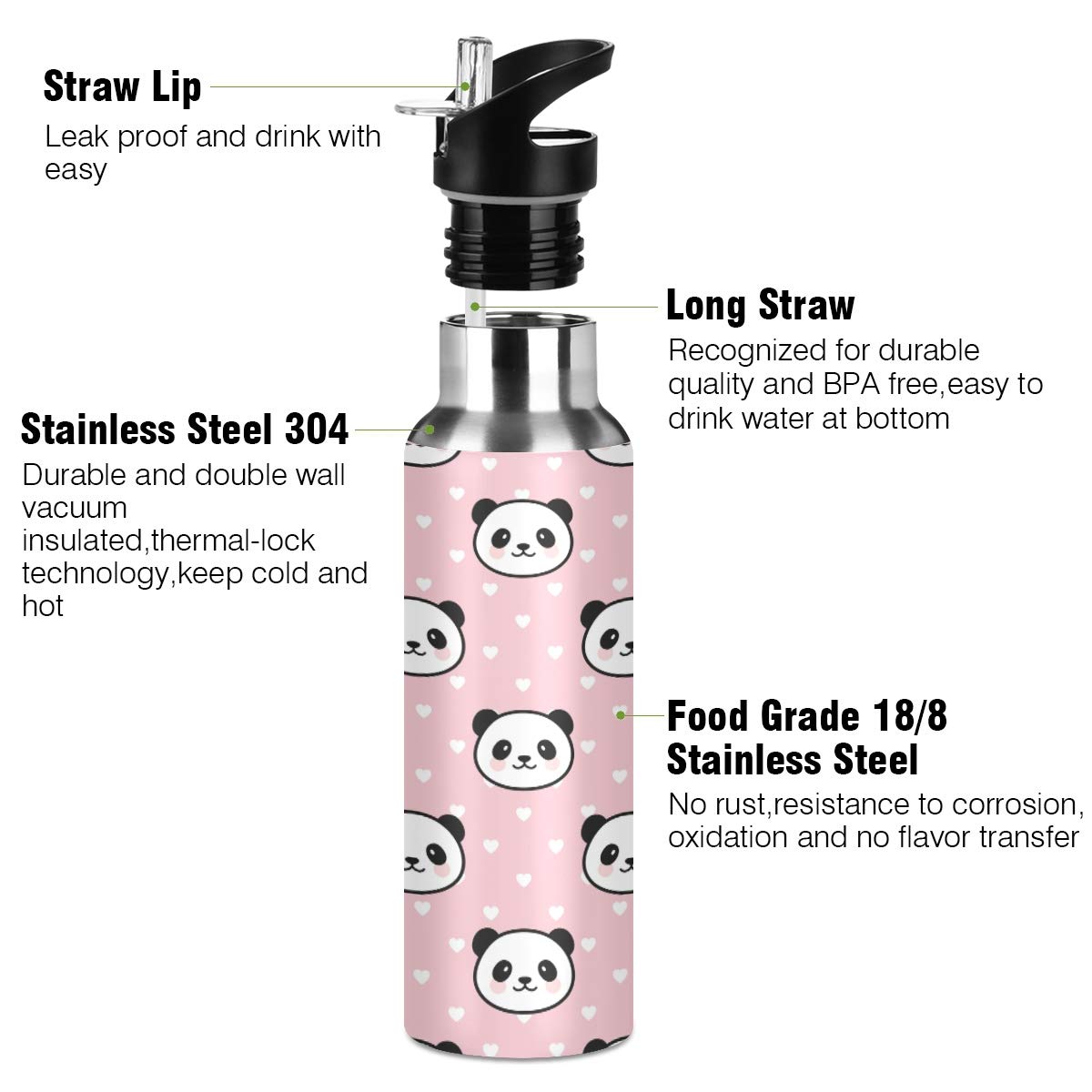 Cute Koala Water Bottle Kids Stainless Steel Vacuum Insulated Water Flask Sandard Mouth Bottle