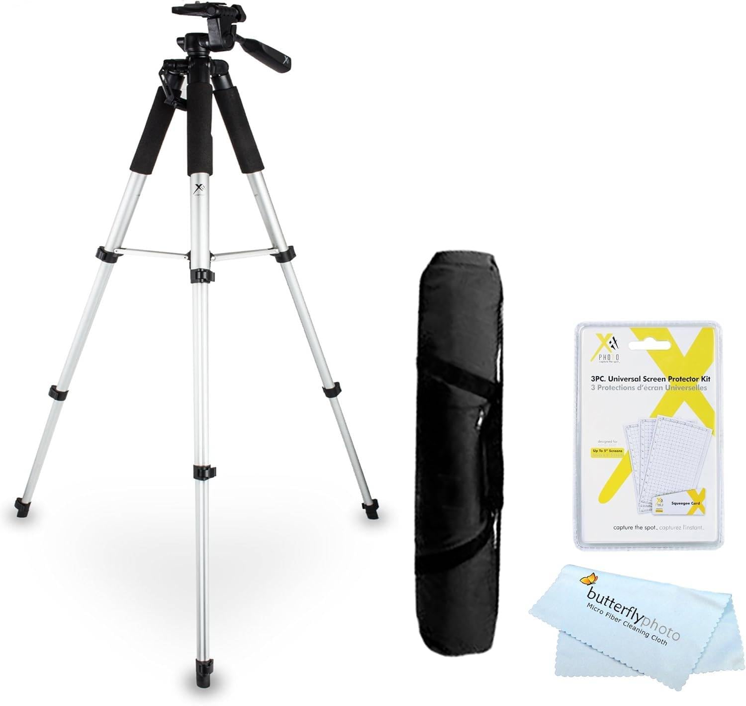 Butterflyphoto 57" Camera Tripod W/Case For Panasonic Lumix Dmc-Fz70K, Dmc-Fz70, Zs7 Zs5 Fz100 Fz40 Fz35 Gh2 G10 Gh1 Zs8 Gx1 Fz150 Fz200 Fz60 Lz20 Dmc-Lx100K Dmc-G6Kk Dmc-Fz1000, Dmc-Fz300K, Dmc-Gx8, Dmc-G7 Camera