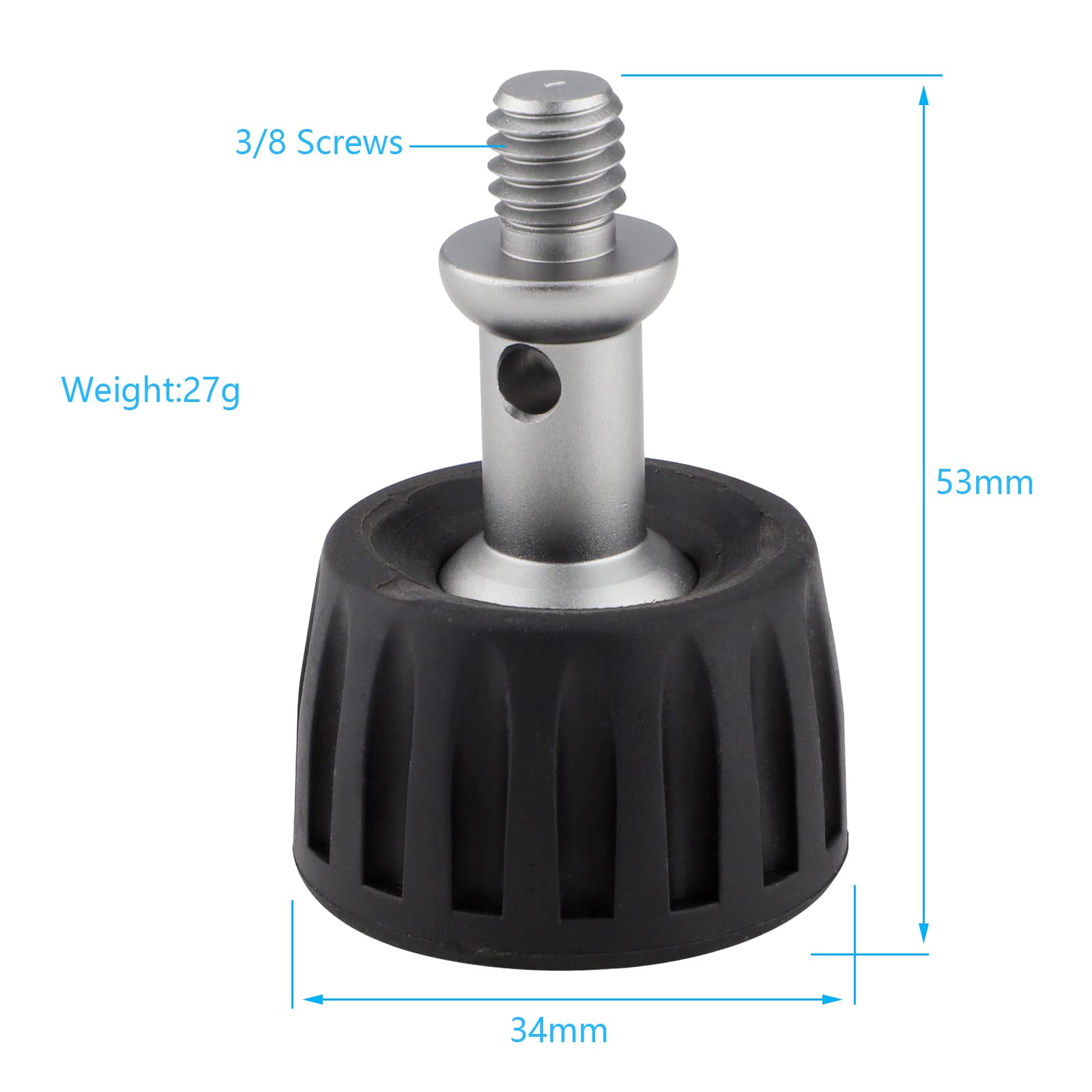 Leftfoto Tripod Rubber Feet With 3/8" Screw,Universal Anti-Slip Thread Big Tripod Feet For 3/8" Screw Holes Tripod(3Pcs)