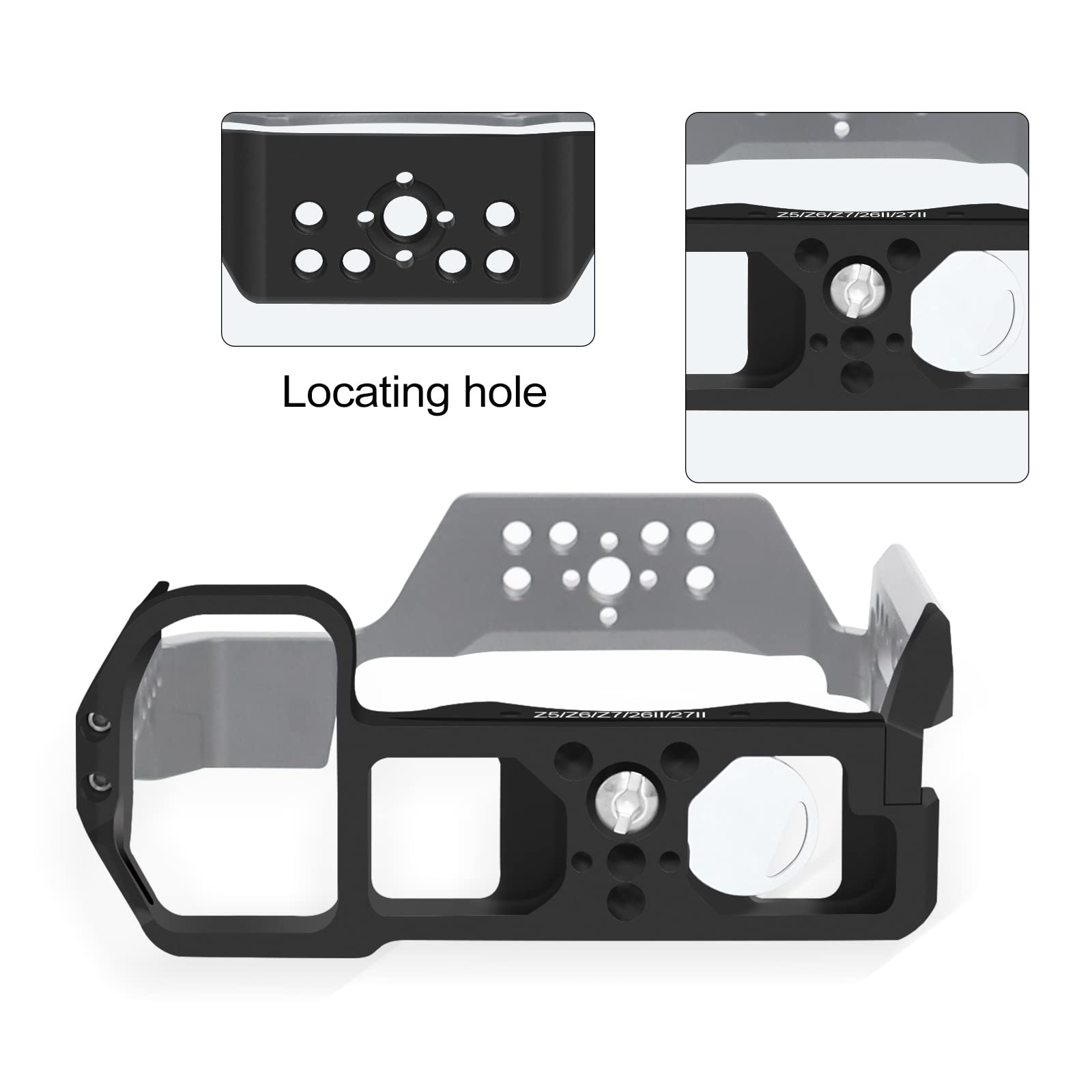 Fugasun Z5/Z6/Z6 Ii/Z7/Z7 Ii/Z6 Iii Camera Cage Stabilizer,Z5/Z6/Z6 Ii/Z7/Z6 Iii/Z7 Ii Cage Stabilizer For Nikon Z6 Iii/Z7 Ii Camera Case With Cold Shoe Interface,Compatible With Arca Interface.