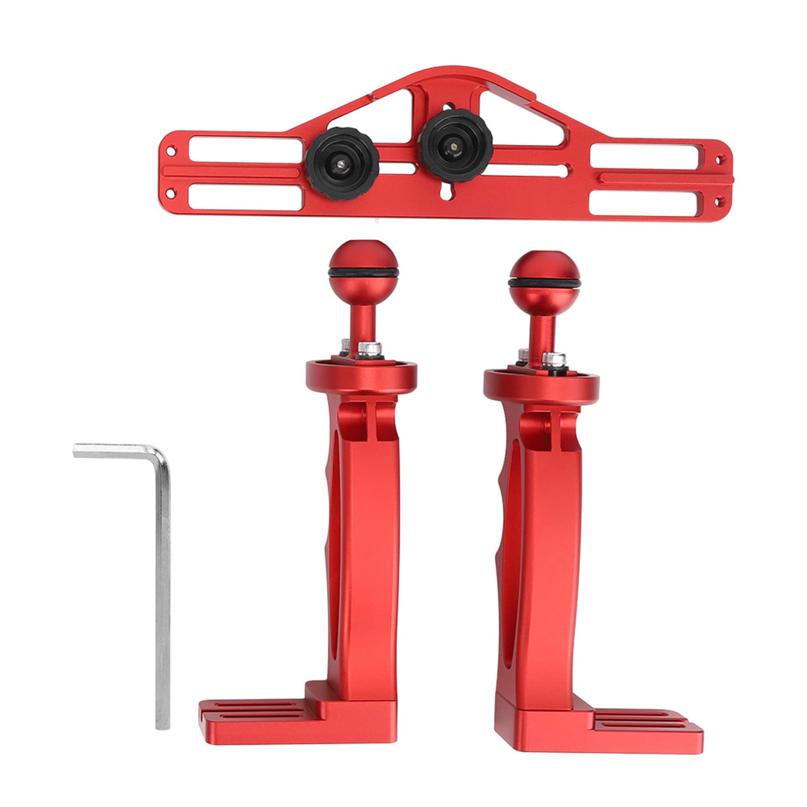 Vomeko Underwater Camera Handle Tray Bracket,Dual Handheld Hand Grip Video Stabilizer,Underwater Sports Camera Holder Stabilizer,Handheld Hand Grip Diving Flashlight Bracket