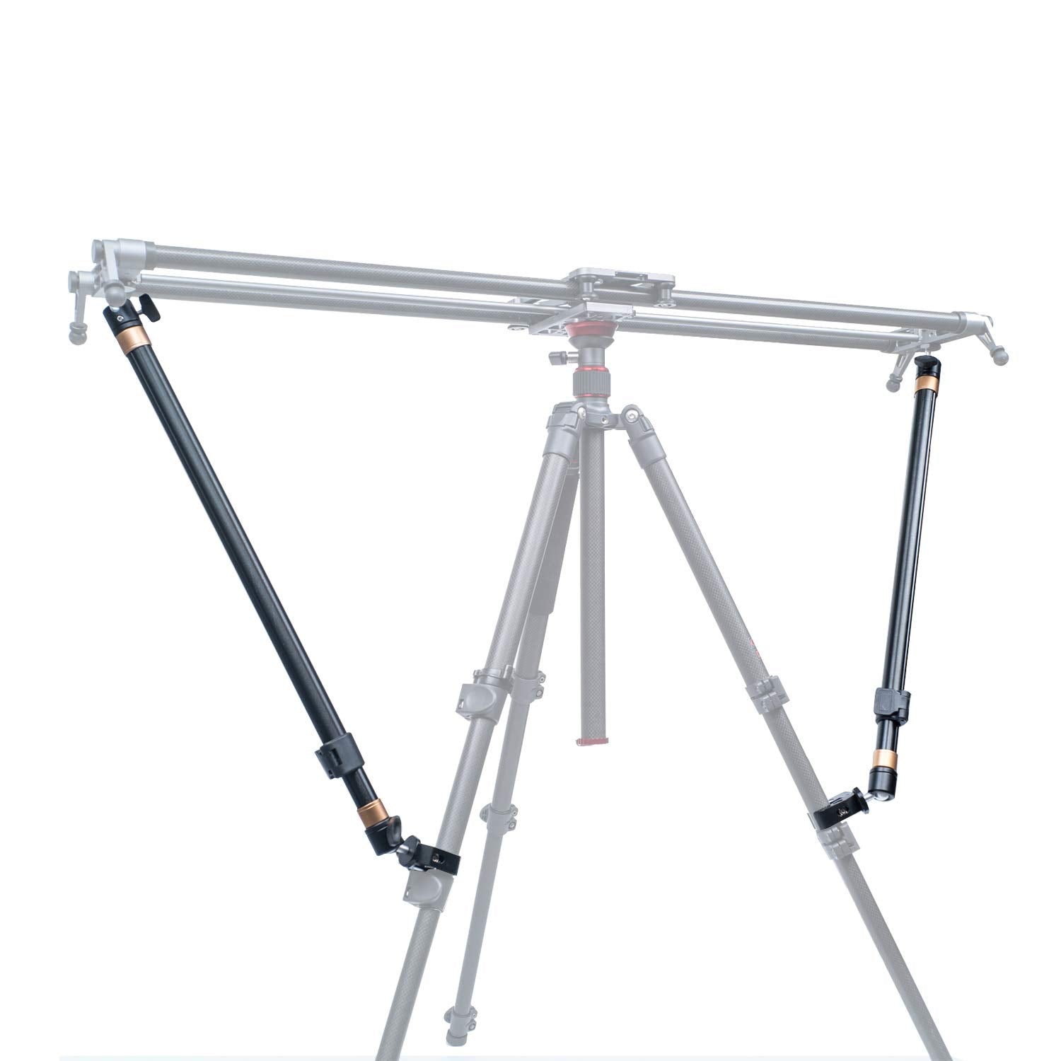 Akuge Tripod Stability Arms For Slider Camera Dolly Track Rail Increasing Stability Lightweight Adjustable Length (2 Arm In) - Akuge