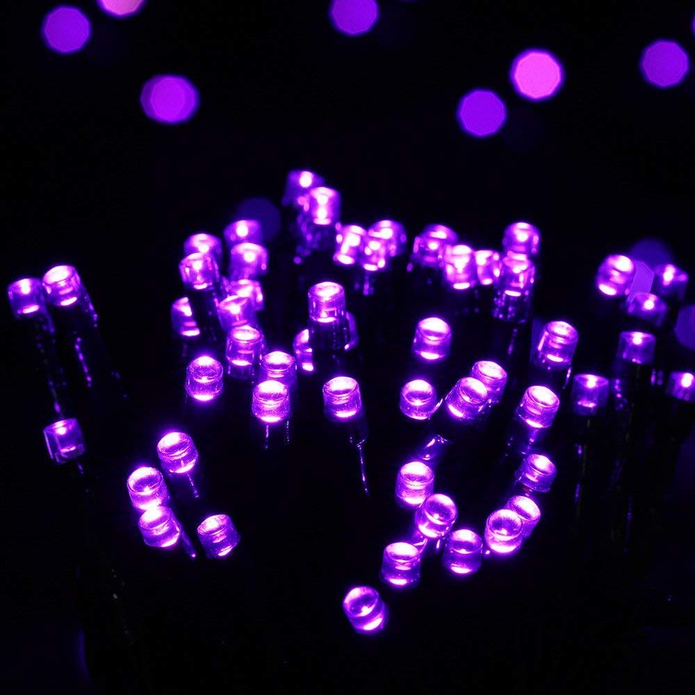 Toodour Solar Christmas Lights Outdoor, 200 Led 8 Modes Christmas String Lights, Waterproof Solar Light String For Garden, Patio, Fence, Holiday, Party, Balcony, Outdoor Christmas Decorations - Purple