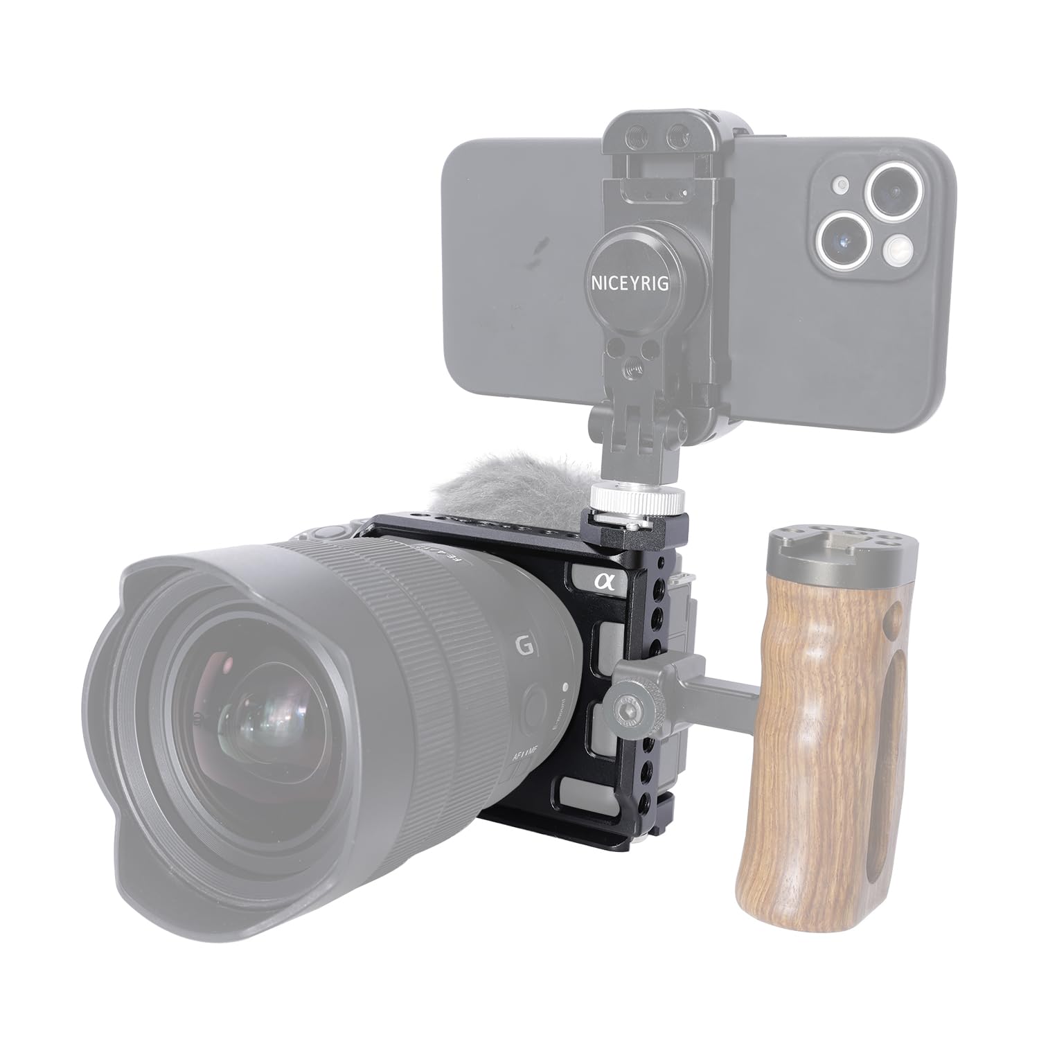 Niceyrig Zv-E1 Cage Kit Full Metal With Grip, Additional Cold Shoe Base For Sony Alpha Zv-E1 Mirrorless Vlog Camera - 560