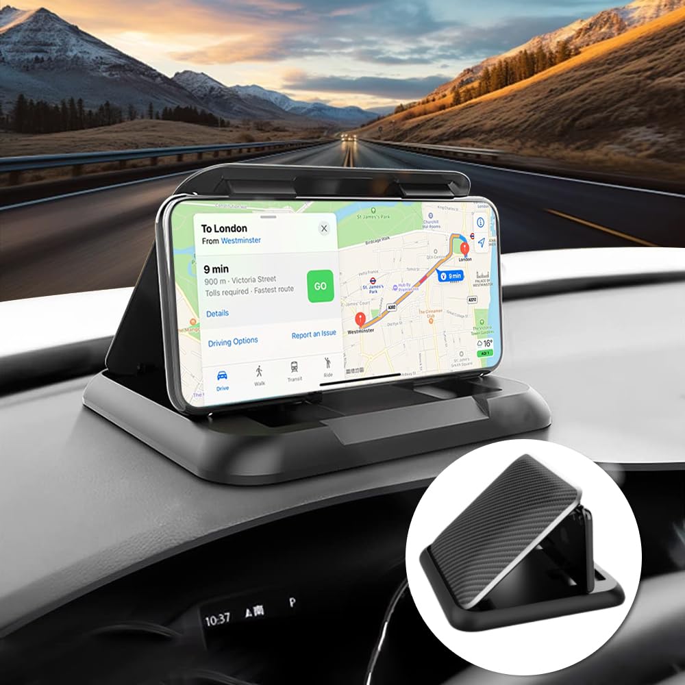 Eastpondo Car Phone Holder Mount,Dashboard Cell Phone Holder For Your Car,Stable,Anti-Slip,Fit For Iphone,Samsung,Android Smartphones（Suction,Silicone,Black）