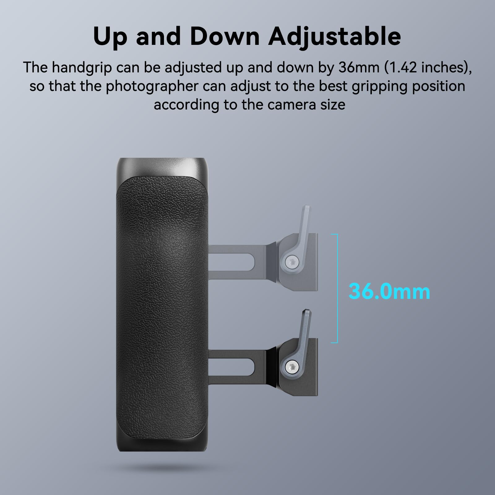 Smallrig Side Handle For Arca, 36Mm Up And Down Adjustable, Left Or Right Side Ergonomic Handgrip For Camera Cages With Plate For Arca, Built-In 1/4"-20 Threaded Hole, Strap Slot, Cold Shoe - 4416