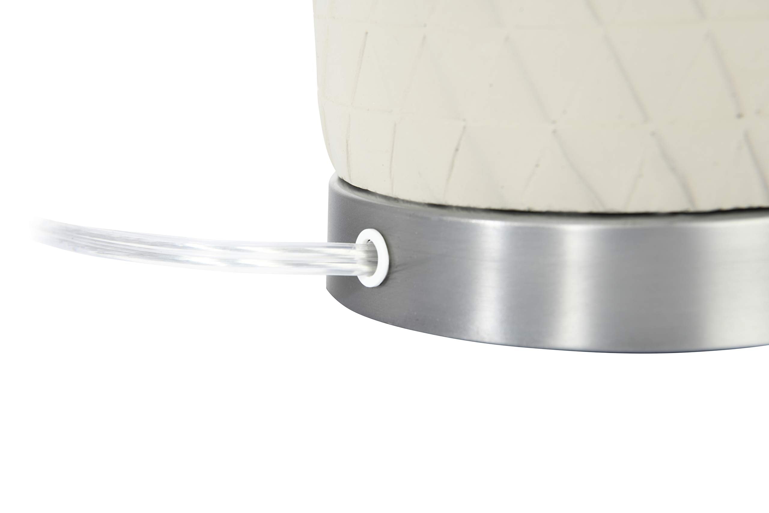 Creative Co-Op Raw Concrete Table Lamp With Imprinted Diamond Design And Metal Accents