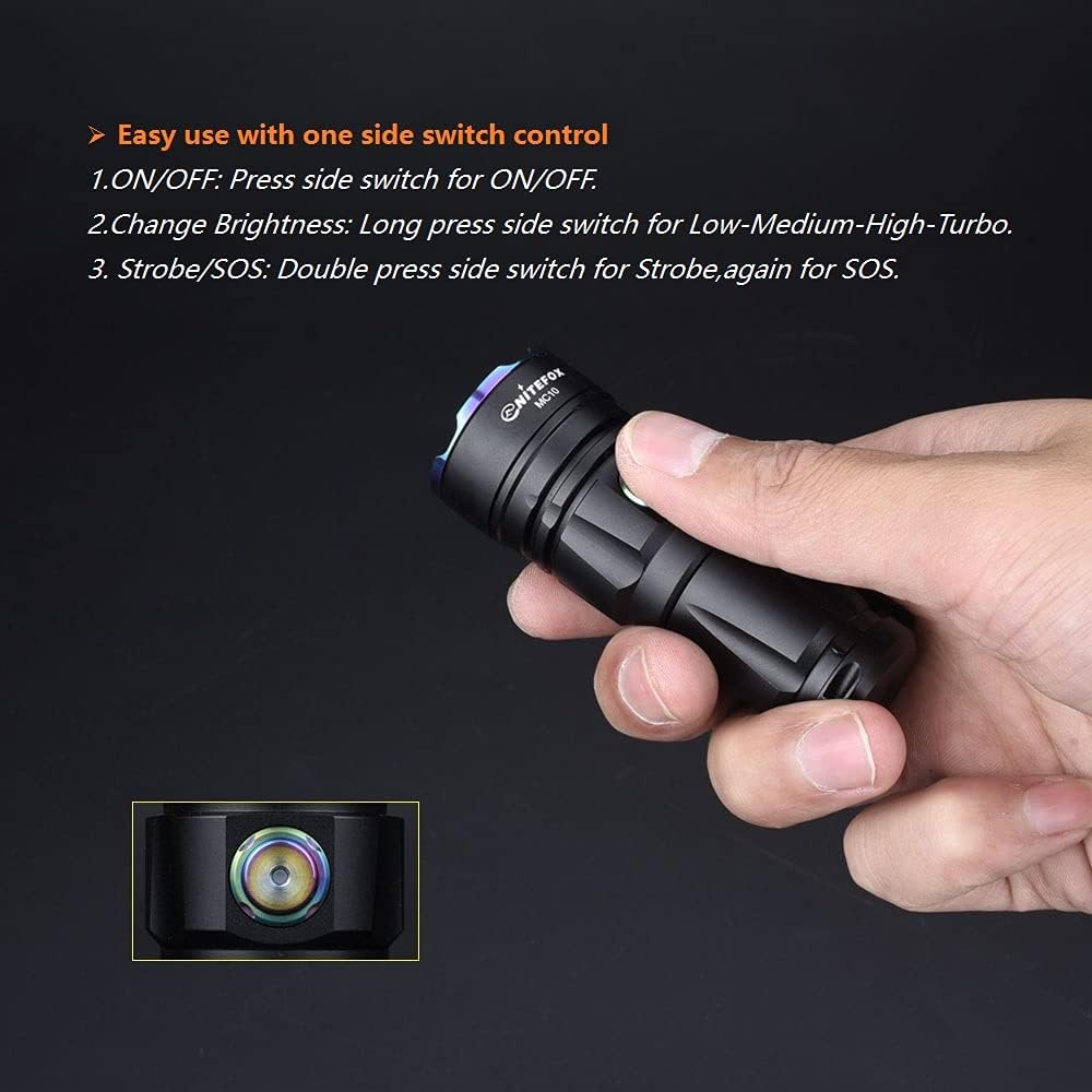 Nitefox Mini Long Beam Flashlight Magnetic Usb Rechargeable 2000 Lumens Bright Portable Pockect Light Handheld Flashlight For Everyday Carry Outdoor Hiking Camping Searching