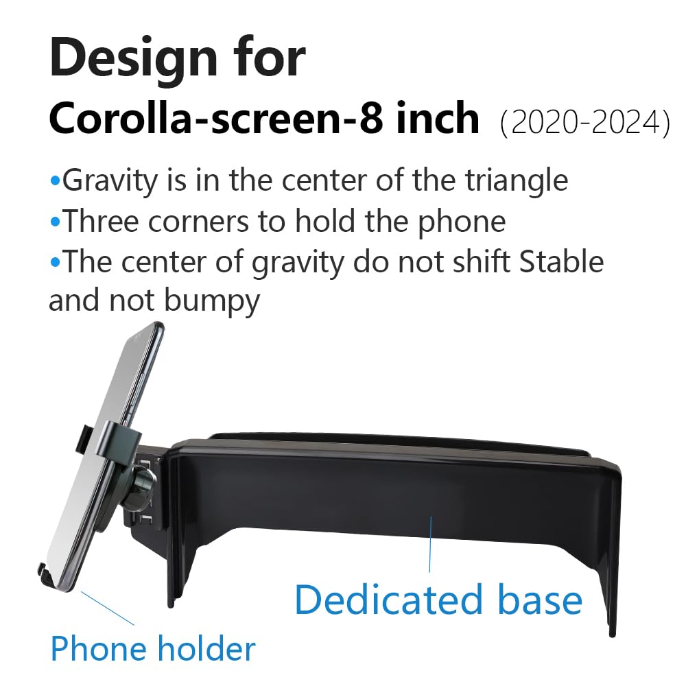 Lunqin Car Phone Holder For Toyota Corolla 2020-，Toyota Corolla Cross - Hybrid 8 Inch Screen Auto Accessories Navigation Bracket Interior Decoration Screen Mobile Cell Phone Mount Case