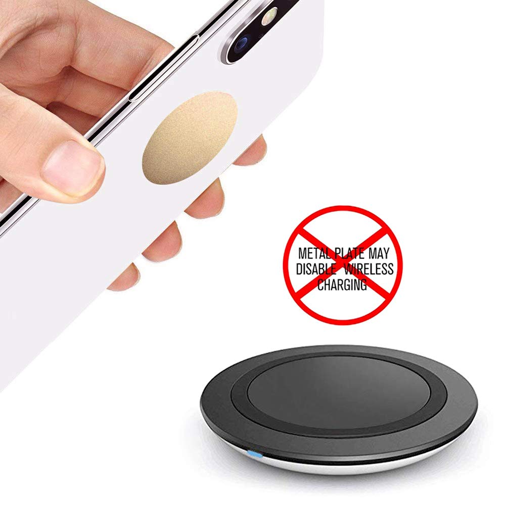 Ackllr 16 Pieces Phone Car Mount Metal Plate With Adhesive For Magnetic Cradle-Less Mount,Cell Phone, Gps And Tablet Holder, 8 Rectangular And 8 Round, Black, Silver, Gold, Rose Gold