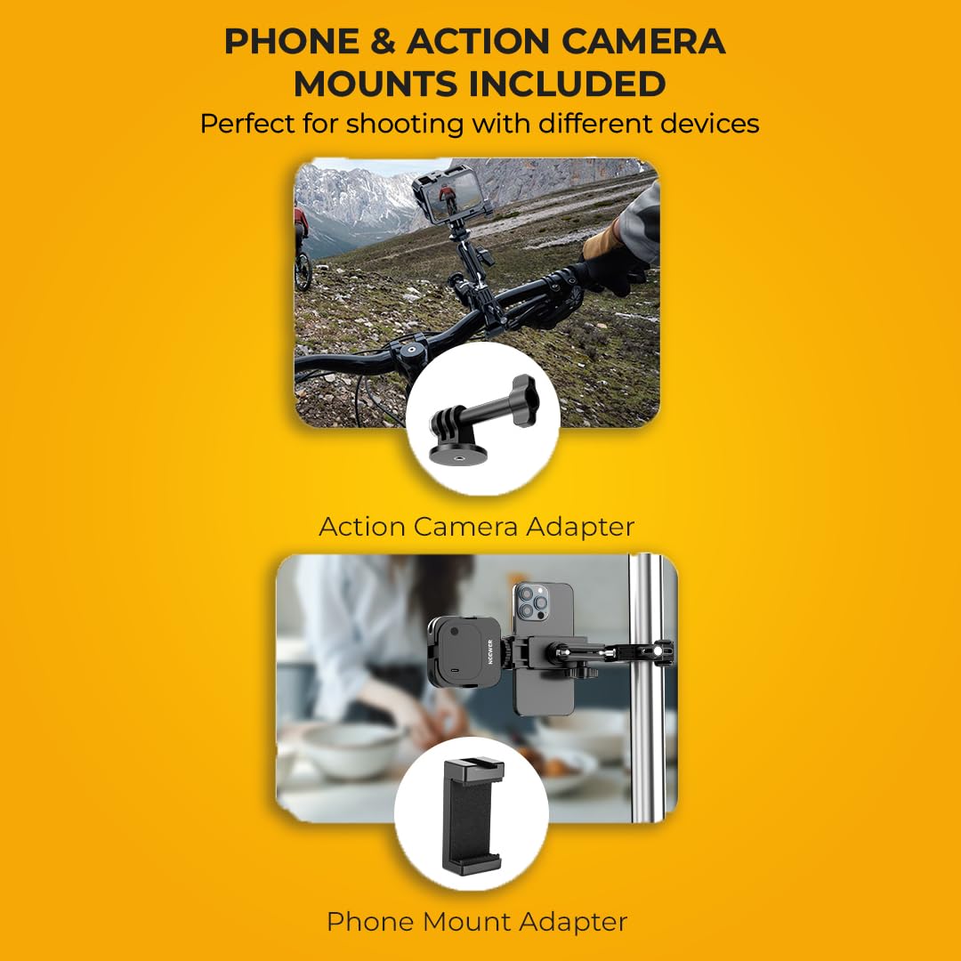 Reflex Camera Super Clamp With 1/4" And 3/8" Thread Ideal Magic Arm Clamp With Rotary Handle For Photography, Tripod, Lights, Umberellas, Dslr Cameras, Shelves, Rods, Light Stands - Fully Adjustable