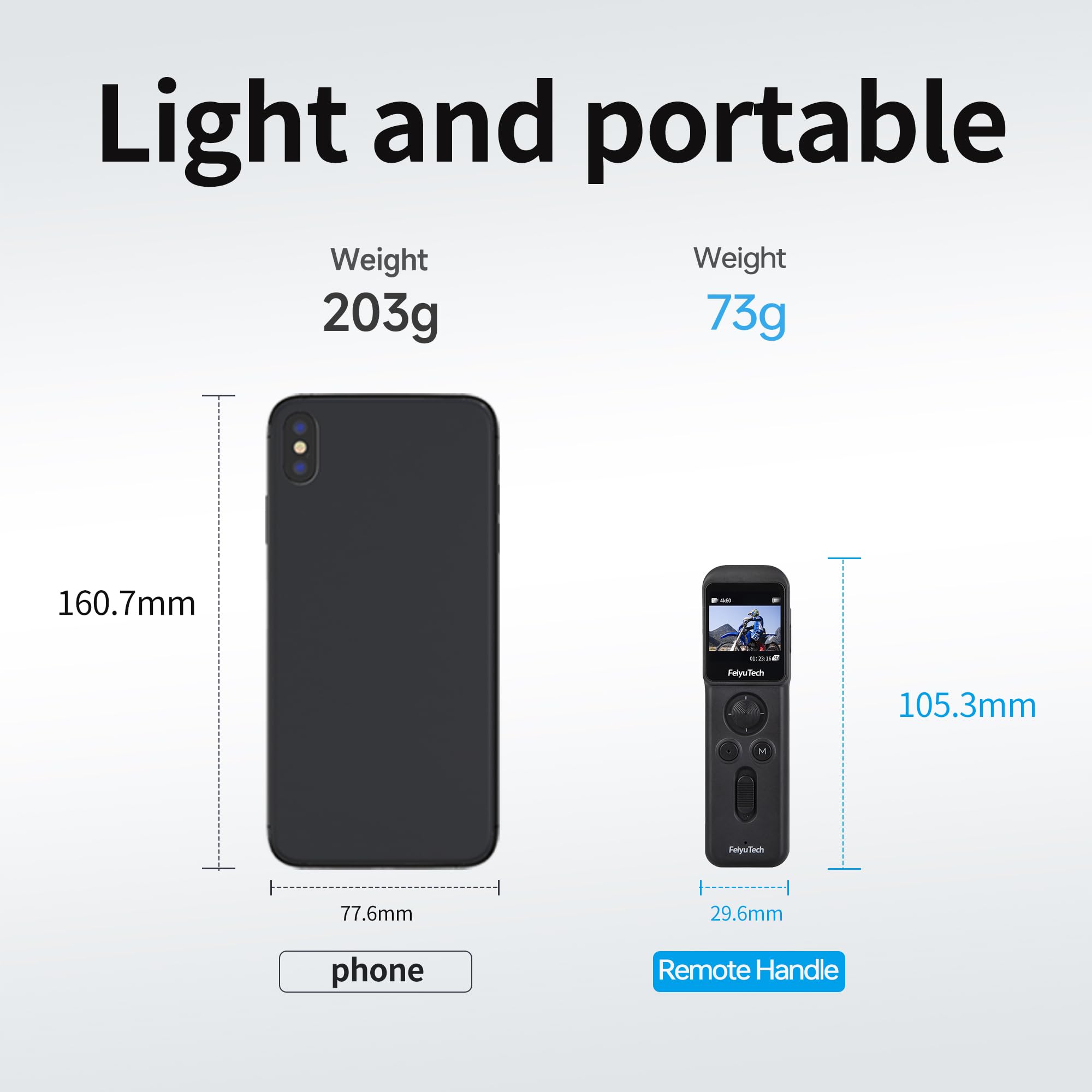 Feiyutech Cordless Detachable Remote Handle,4 Way Joystick Accessory For Feiyu Pocket 3 Camera, 1.3" Touch Screen